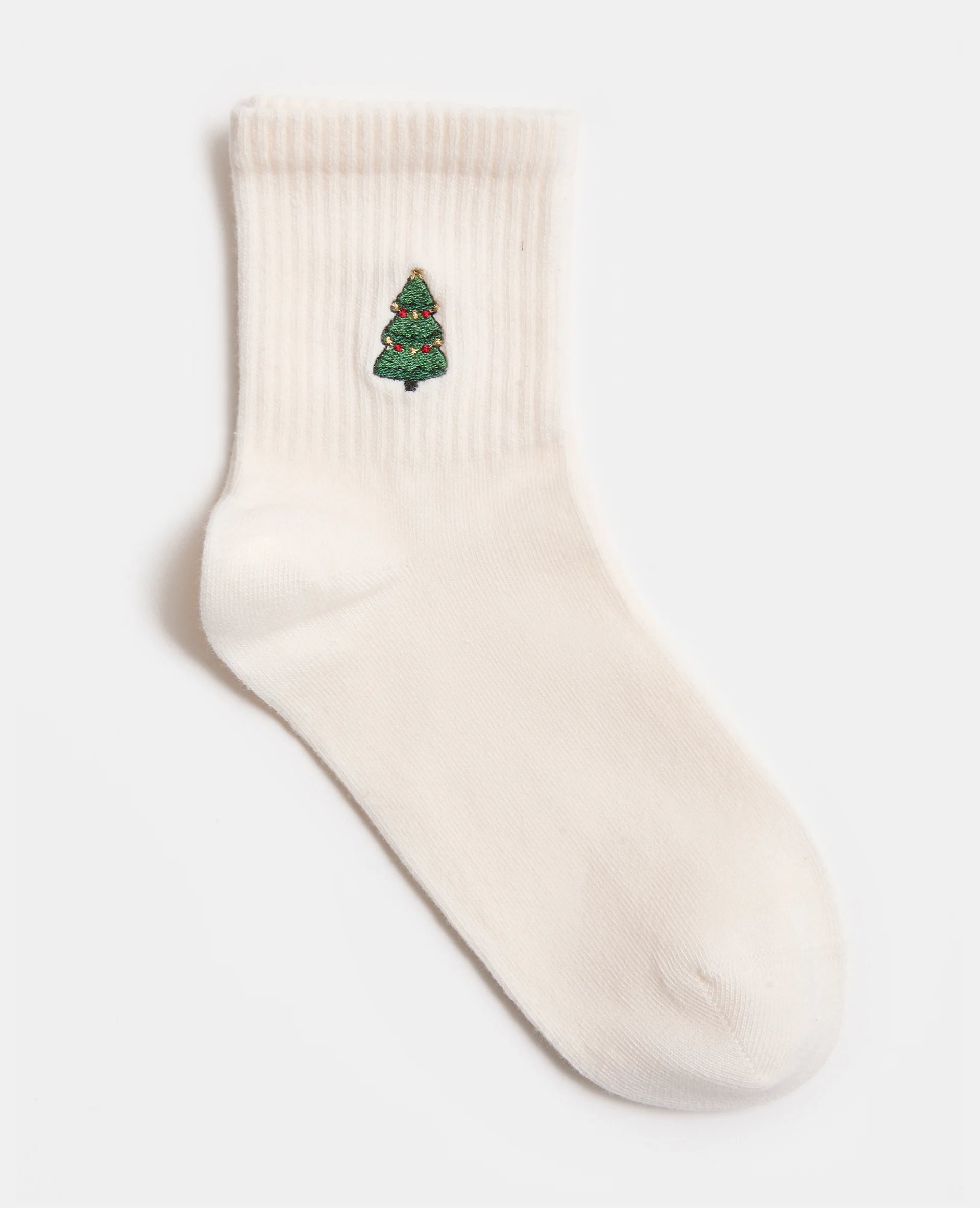 Paire de chaussettes avec broderie sapin de Noël