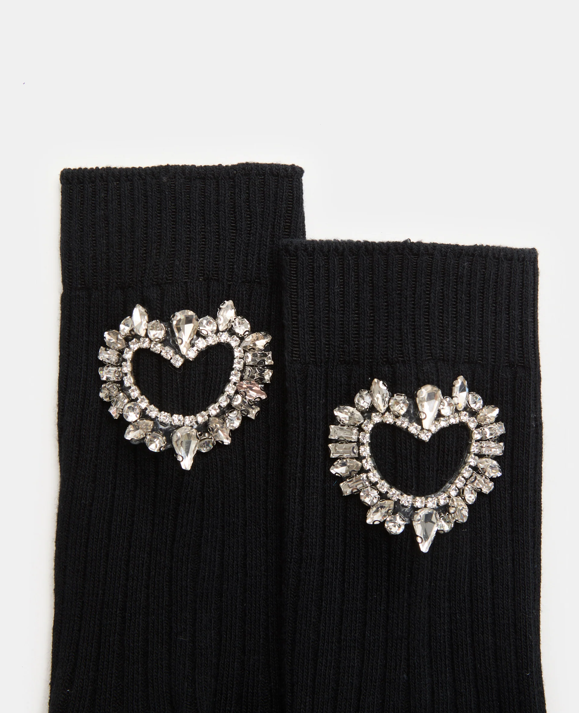 Paire de chaussettes avec cœur en strass - Image 3