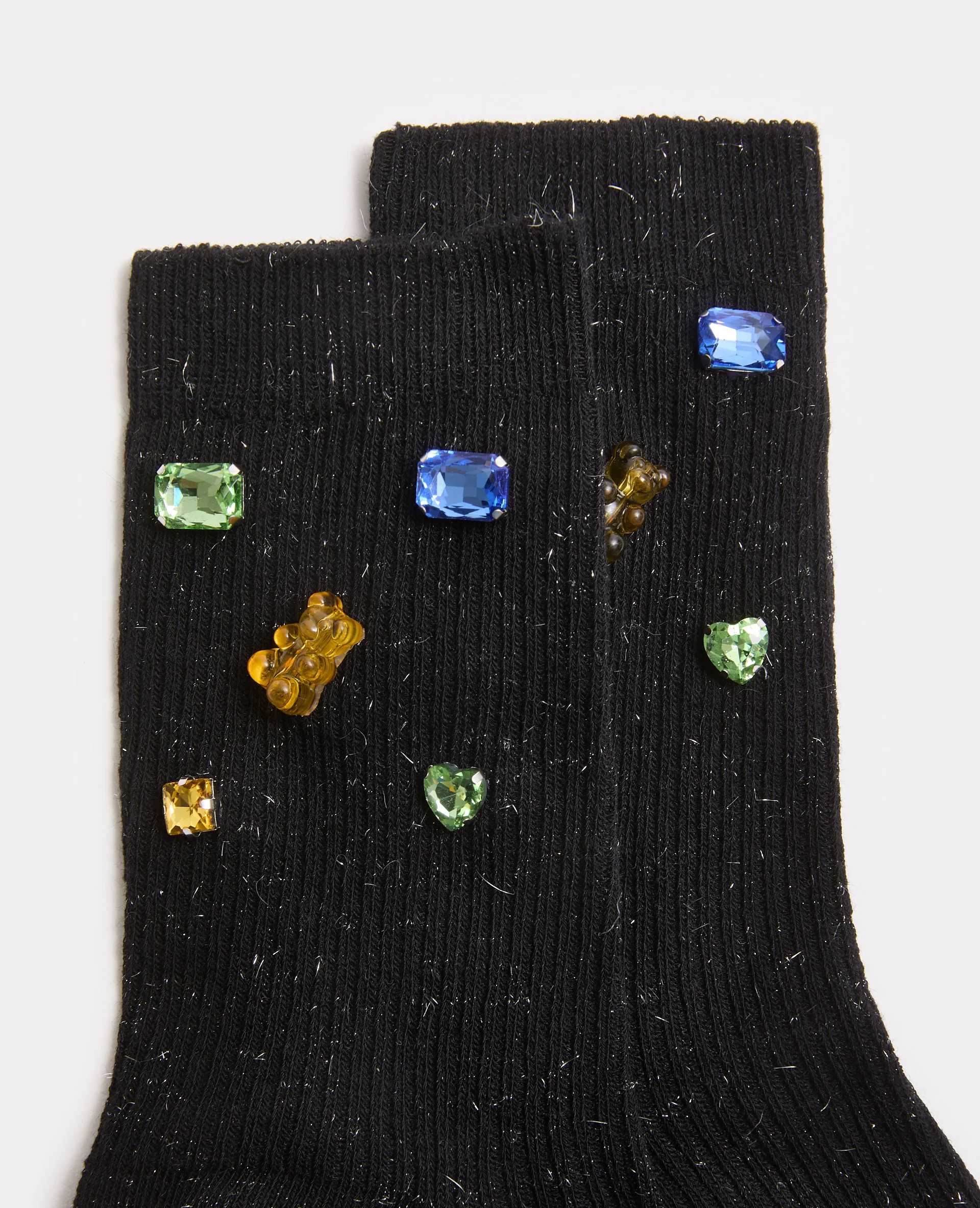 Paire de chaussettes avec strass et nounours colorés - Image 3