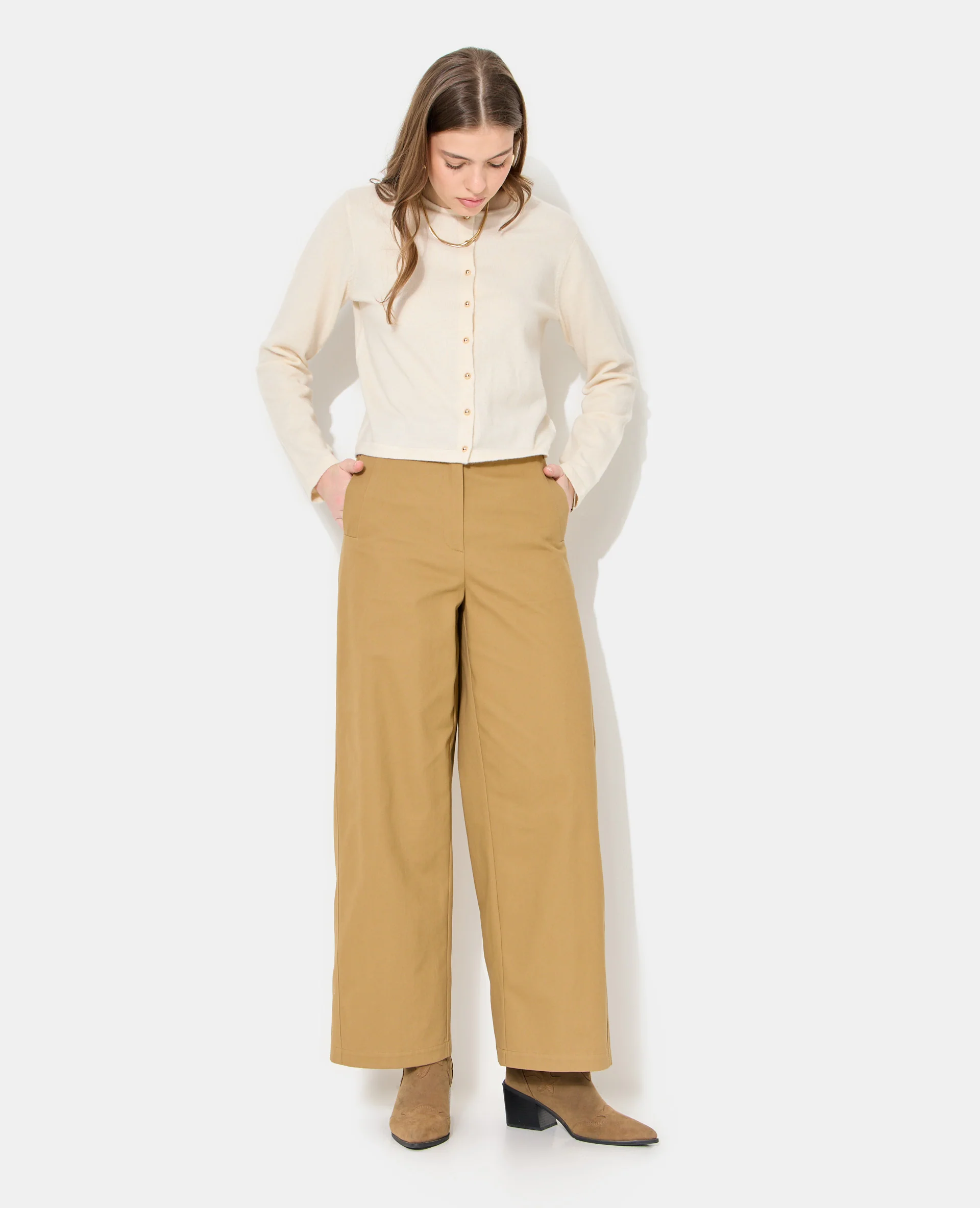 Pantalon barrel en toile