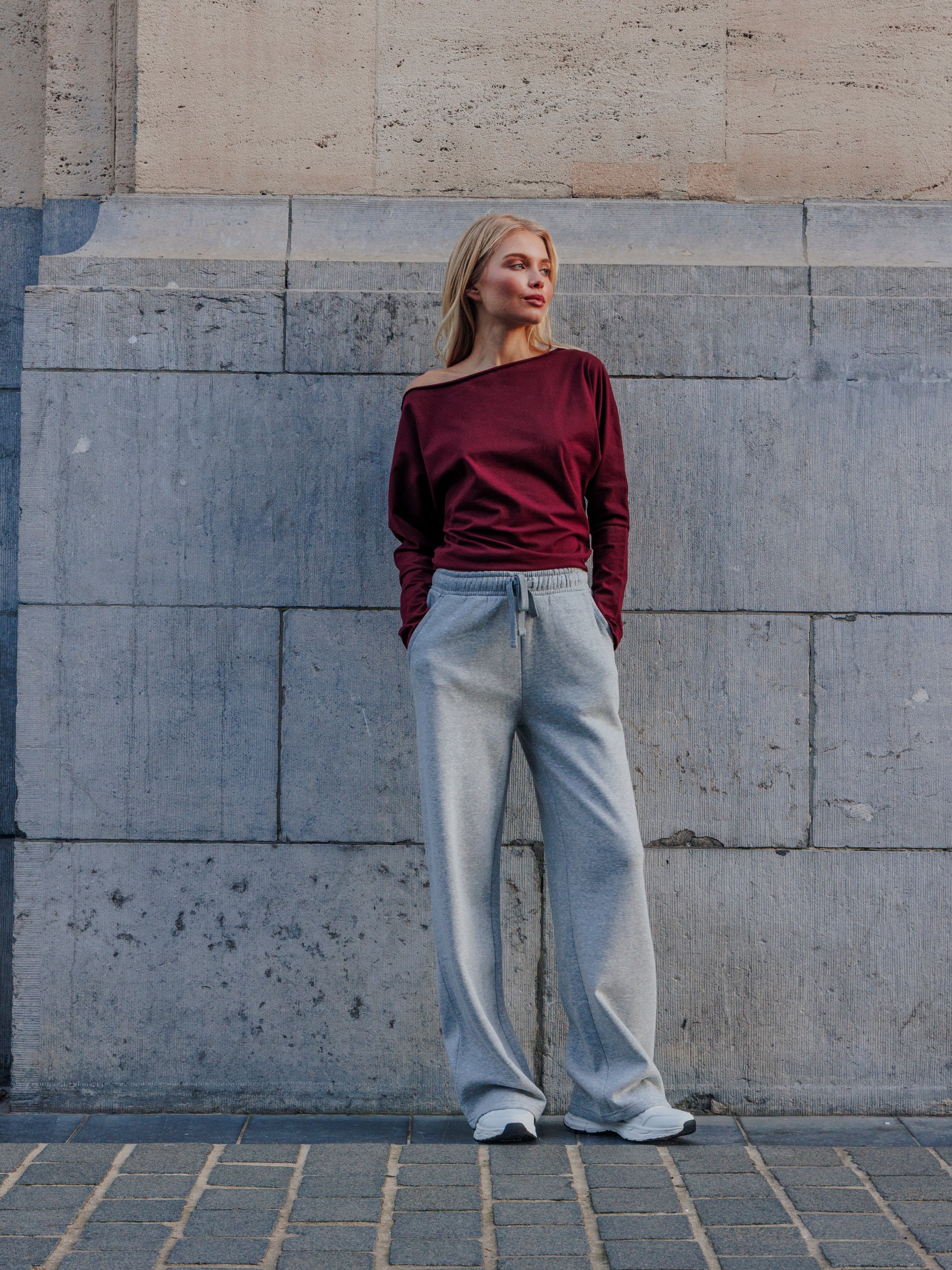 Pantalon de jogging bas droits en molleton