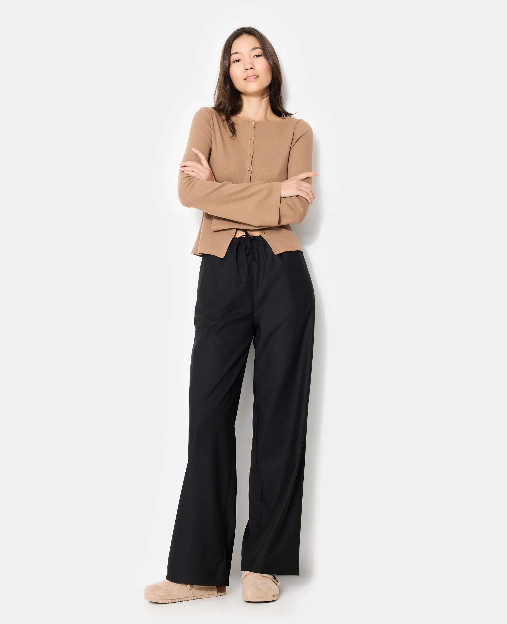 Pantalon droit avec ceinture élastiquée - Image 3