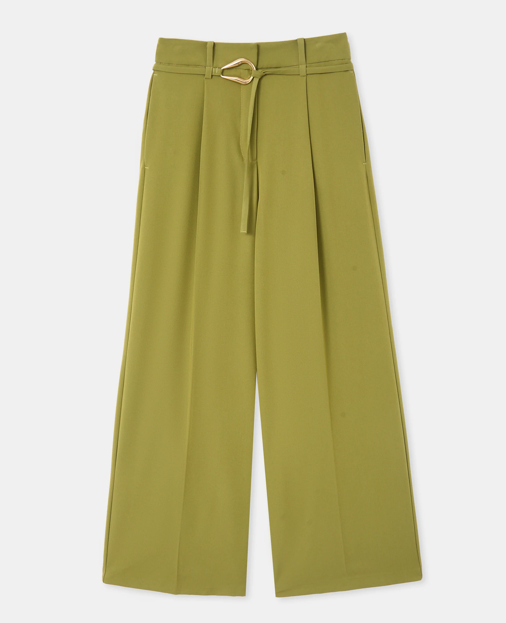 Pantalon droit avec ceinture et boucle fantaisie - Image 4
