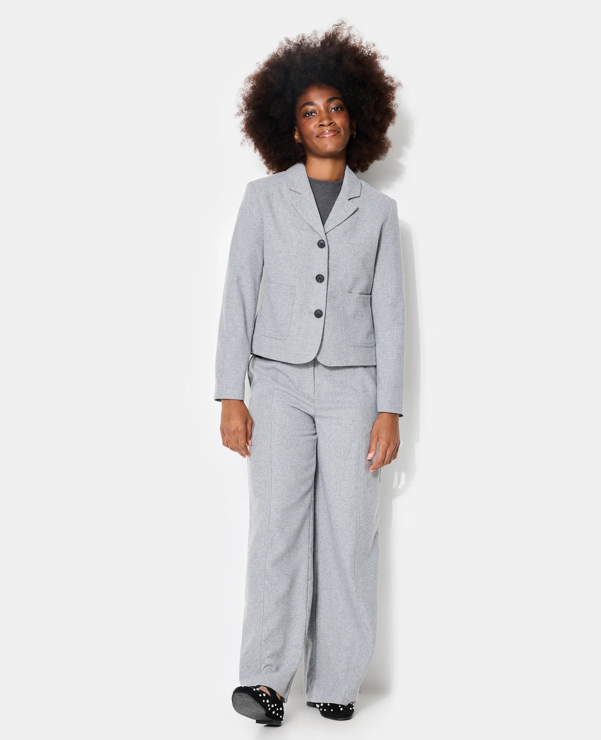 Pantalon droit avec laine