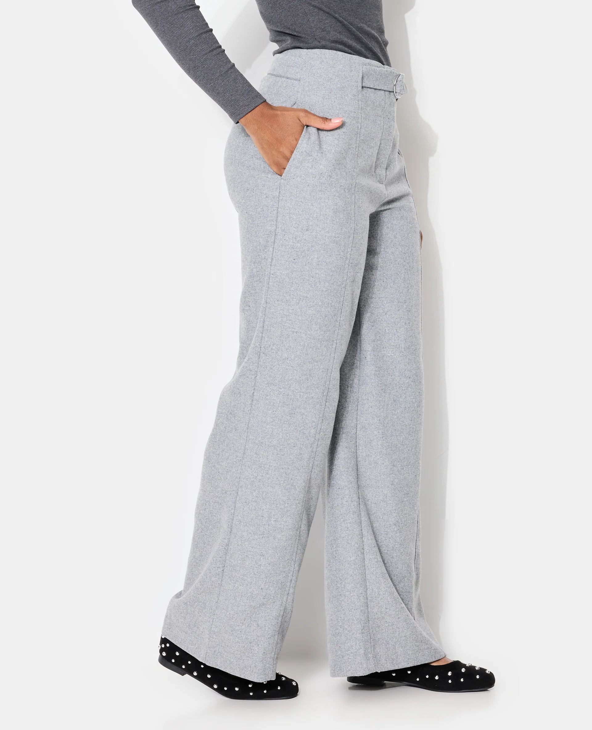 Pantalon droit avec laine - Image 2