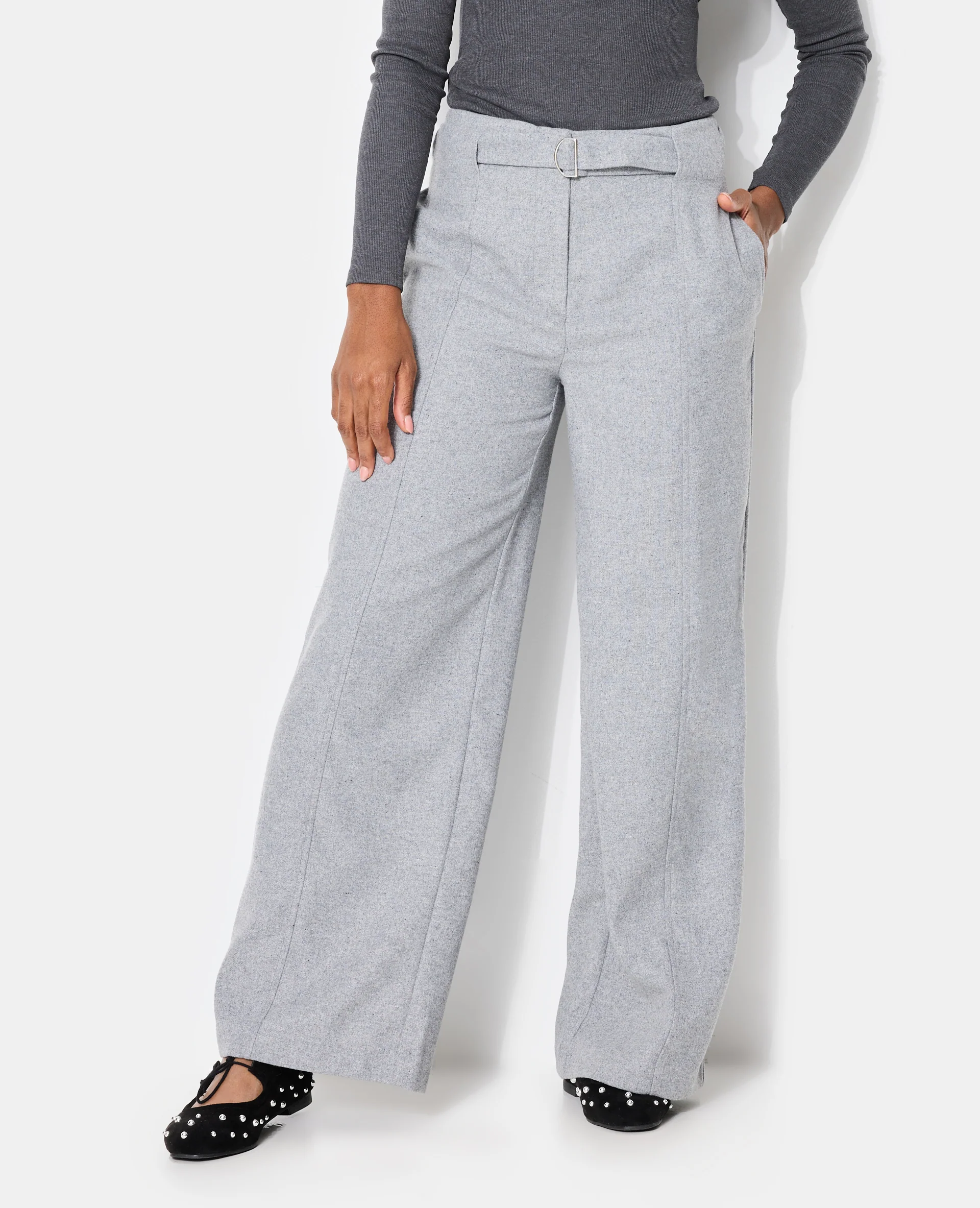 Pantalon droit avec laine - Image 5