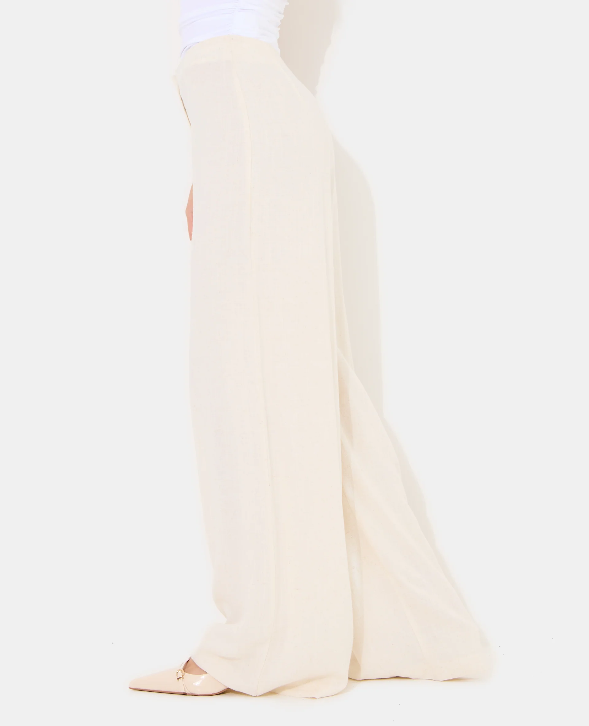 Pantalon droit avec lin - Image 2