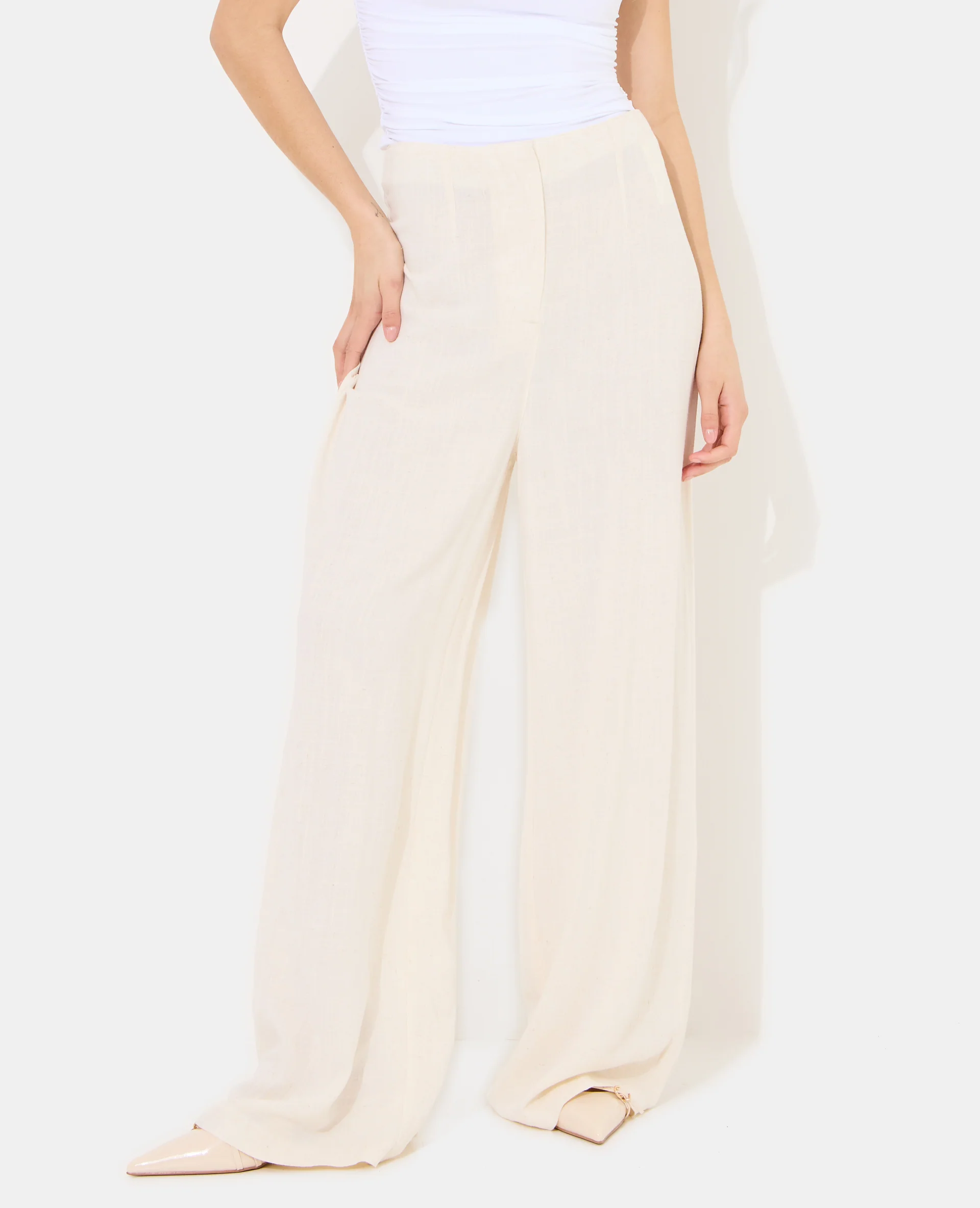 Pantalon droit avec lin - Image 5