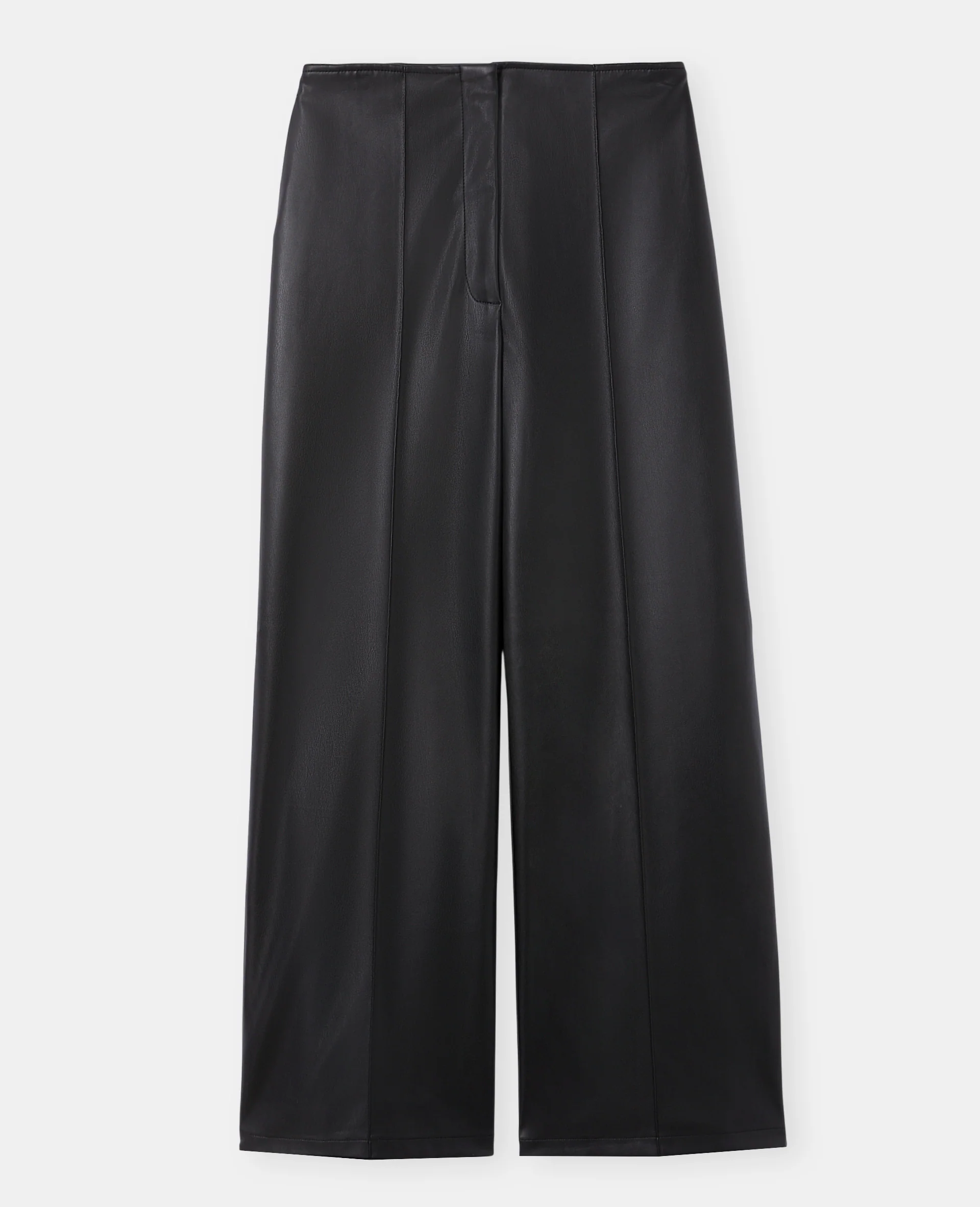 Pantalon droit en simili avec sur piqûres - Image 4