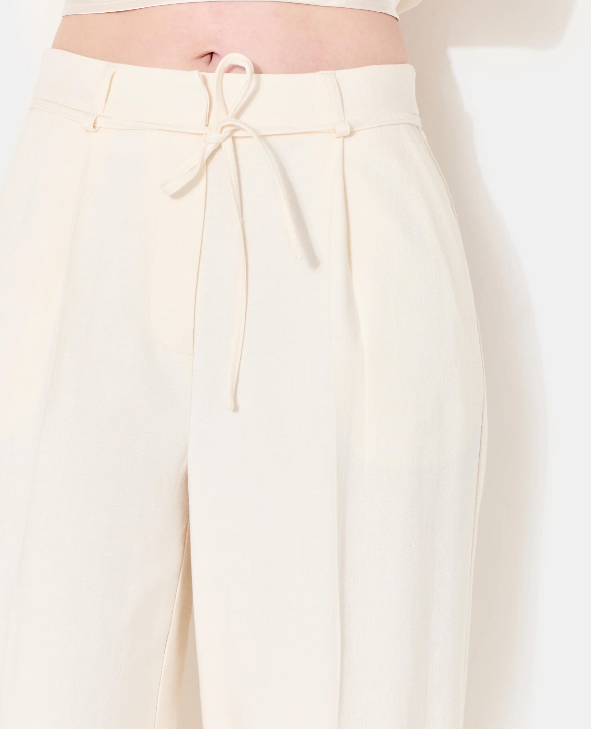 Pantalon droit en tissu effet lin - Image 3