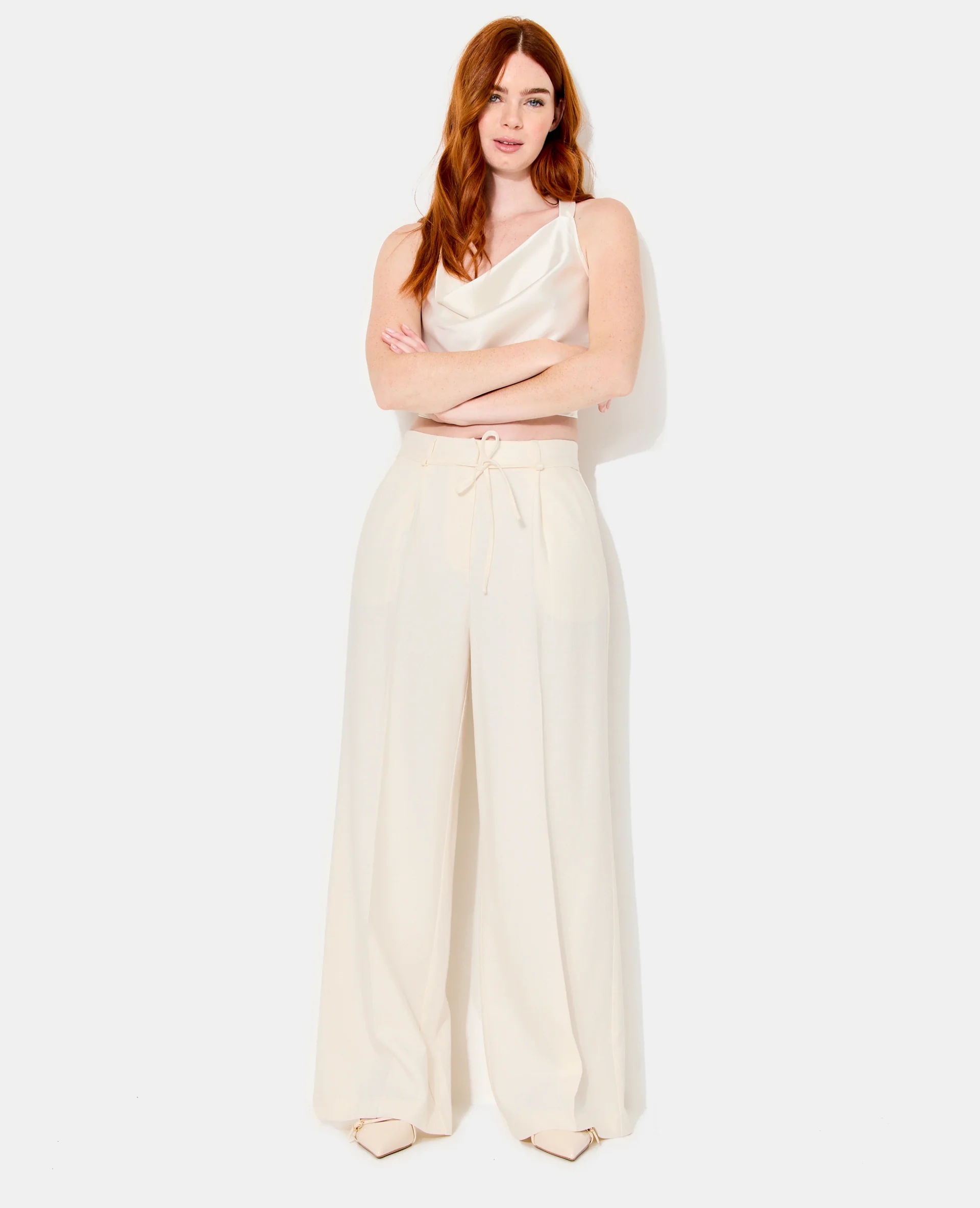 Pantalon droit en tissu effet lin - Image 7