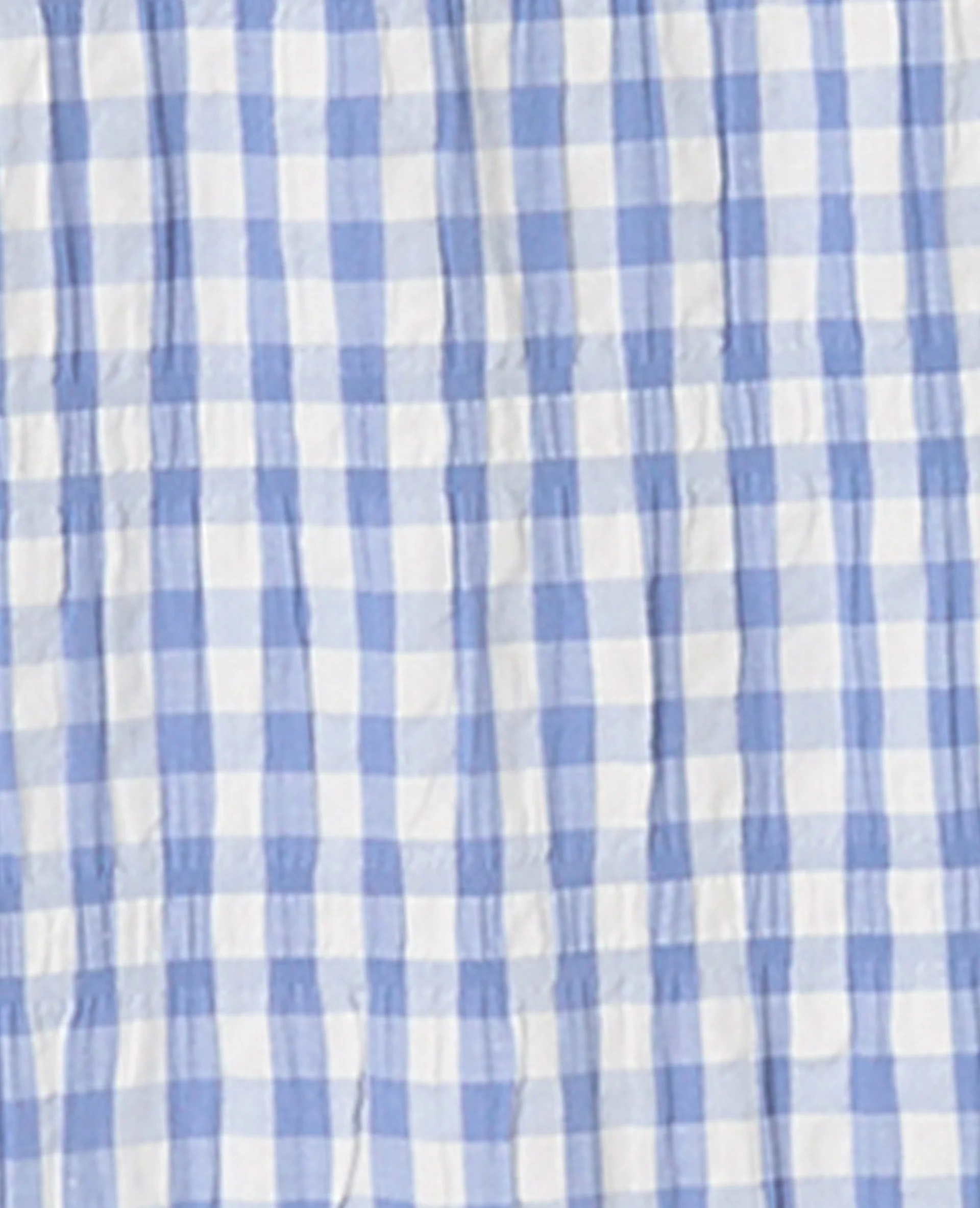 Pantalon droit en tissu gaufré motif vichy - Image 8