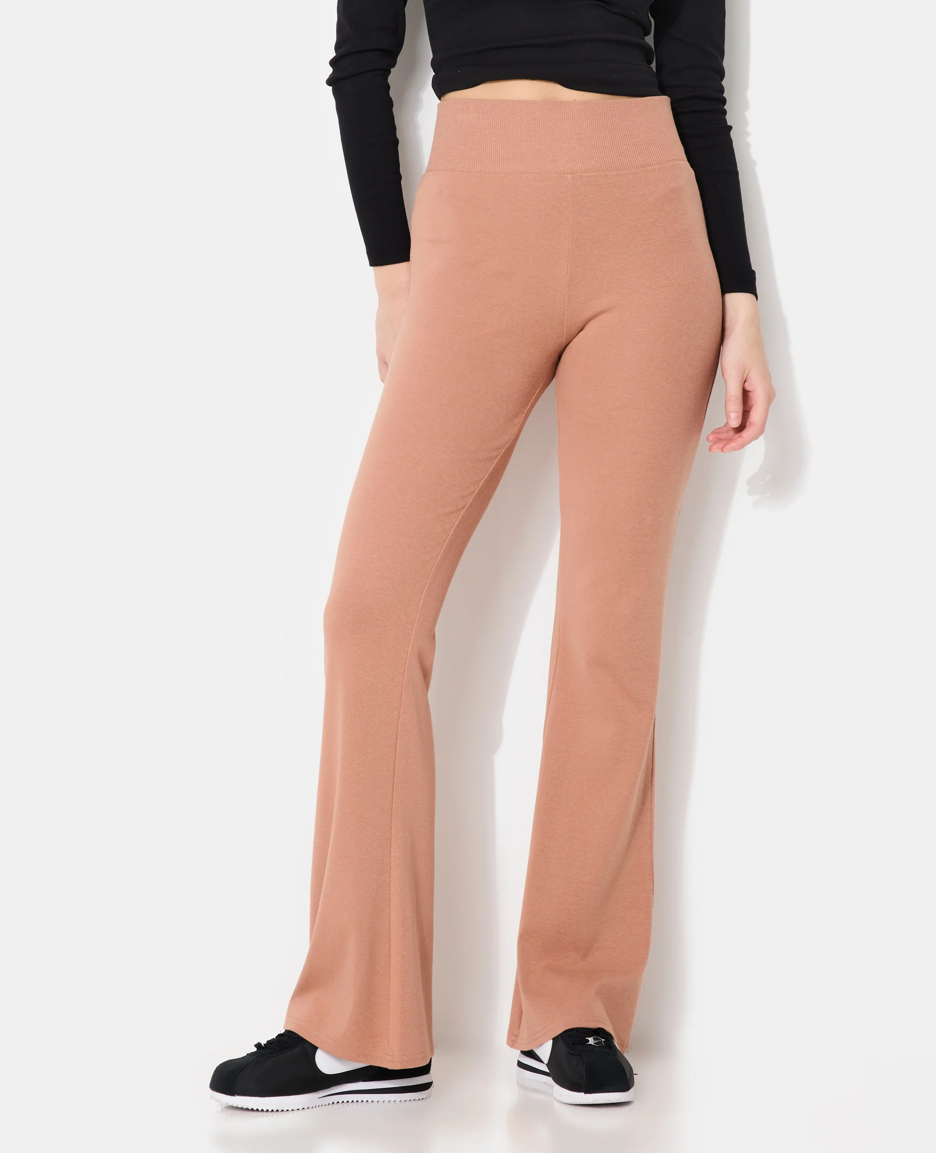 Pantalon flare en maille avec taille élastiquée - Image 5