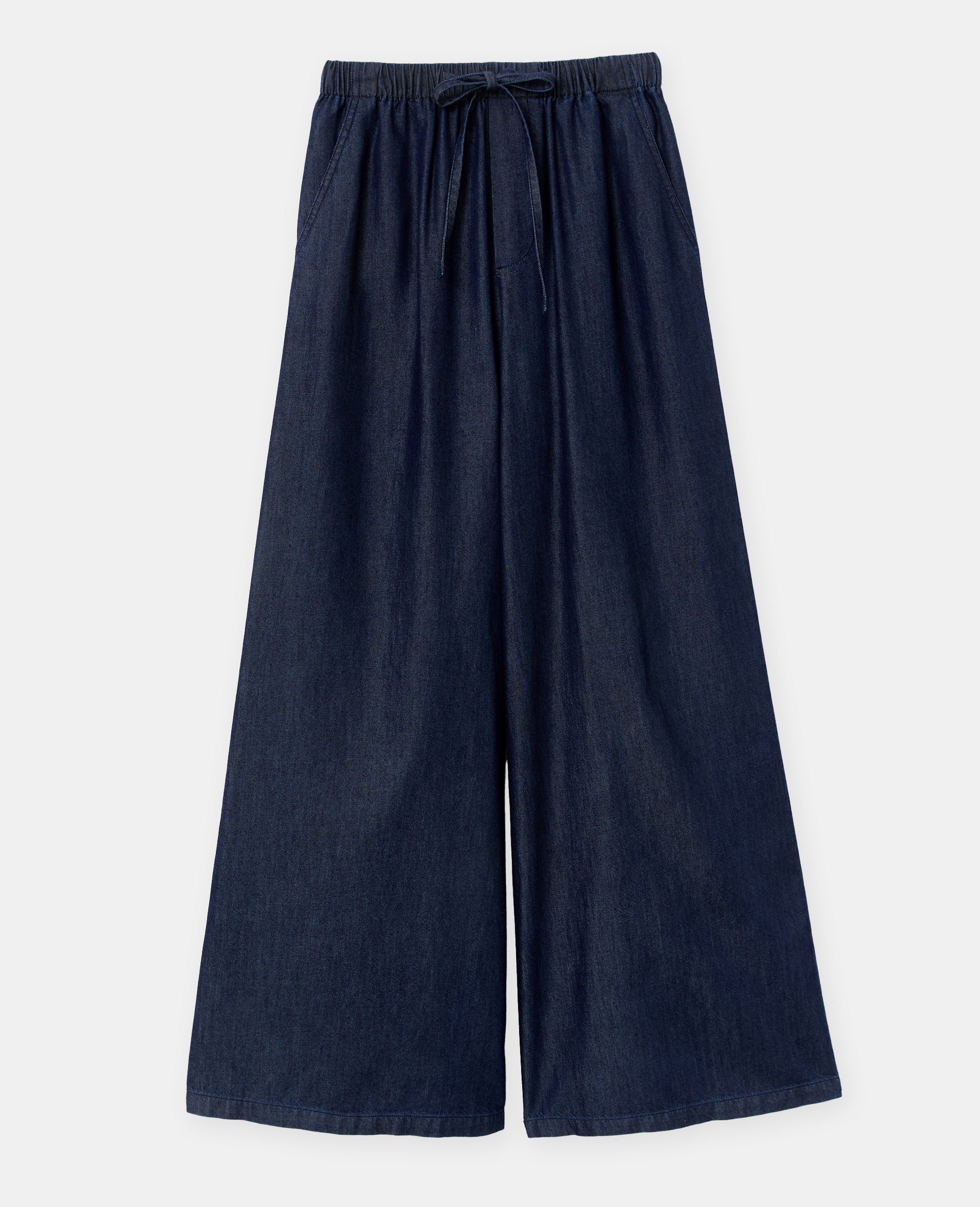 Pantalon large ceinture élastiquée effet jean - Image 4