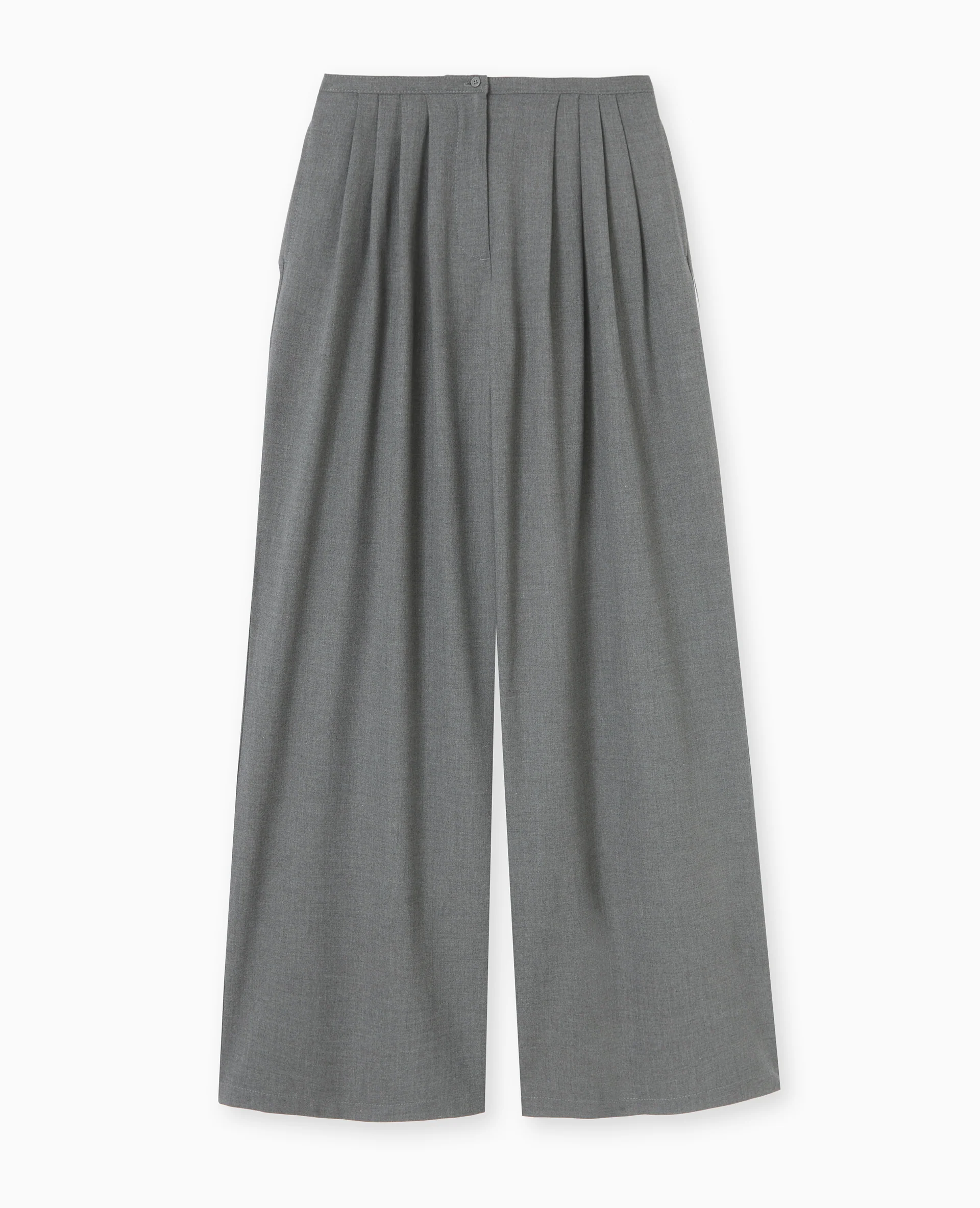 Pantalon large et droit avec pinces - Image 4