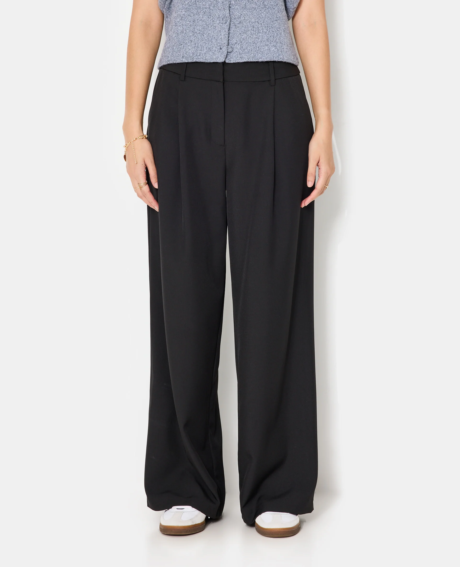 Pantalon large et droit avec pinces - Image 5