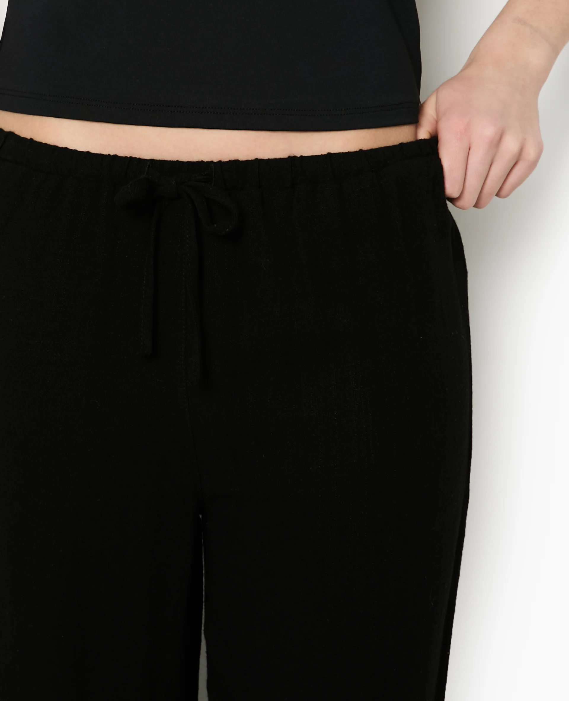 Pantalon large et droit avec taille élastiquée - Image 3