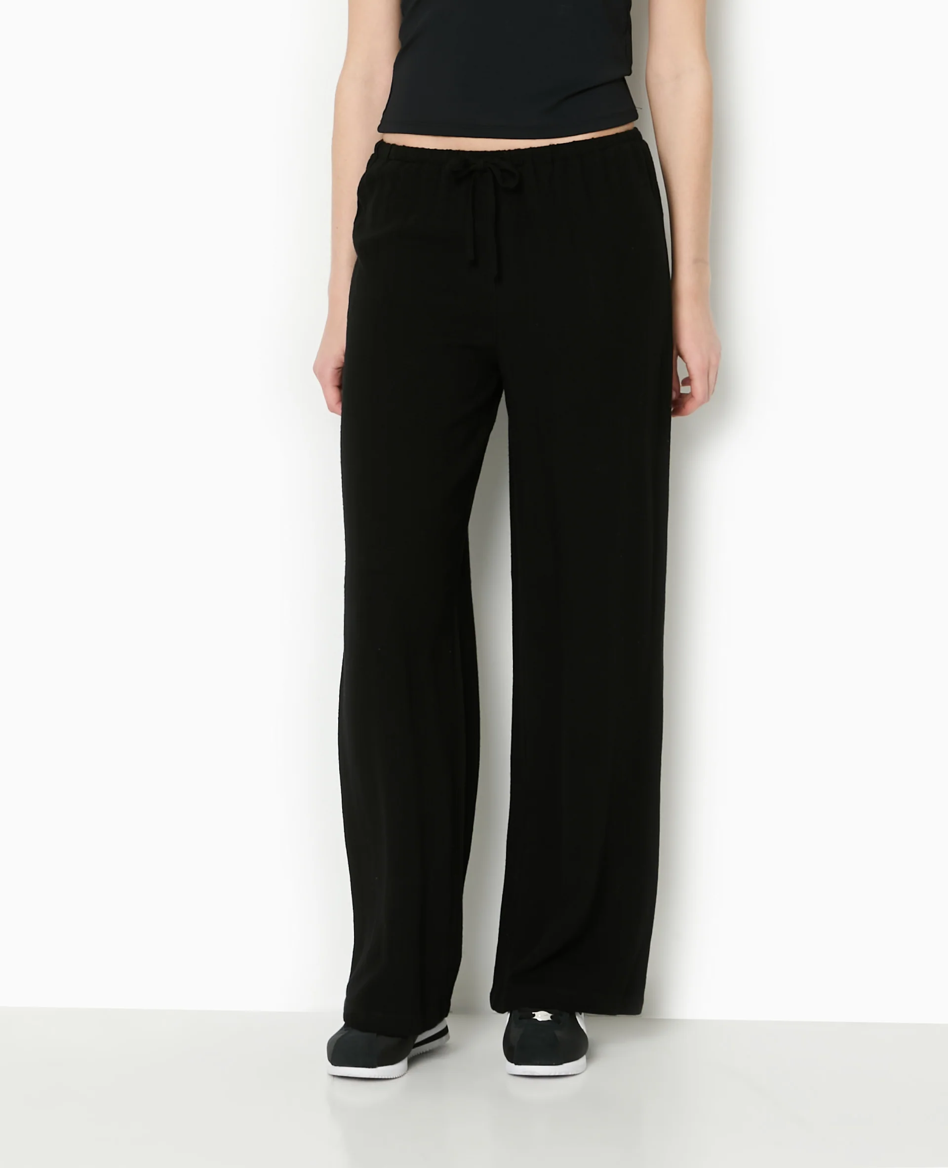 Pantalon large et droit avec taille élastiquée - Image 5