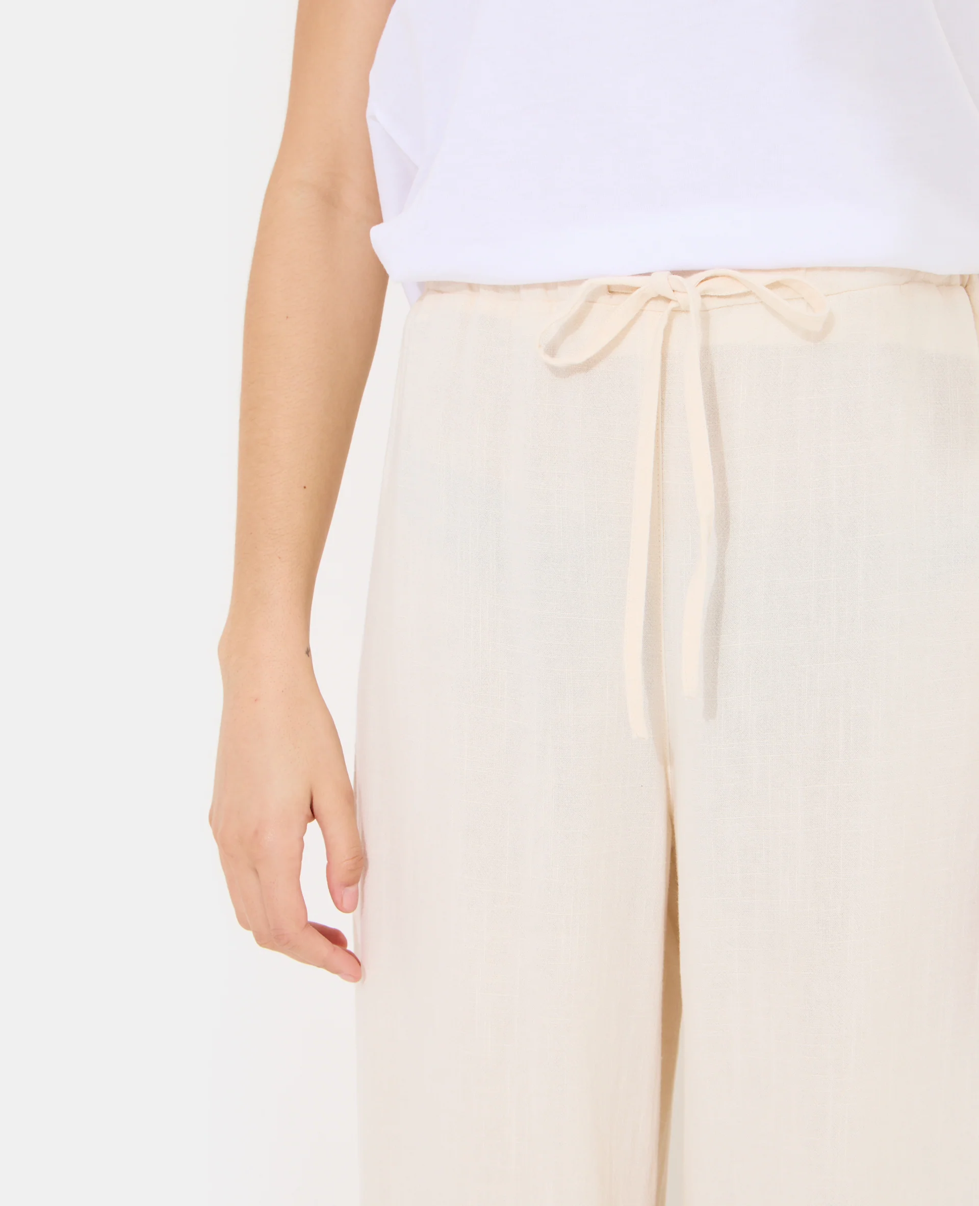 Pantalon large et droit avec taille élastiquée - Image 3