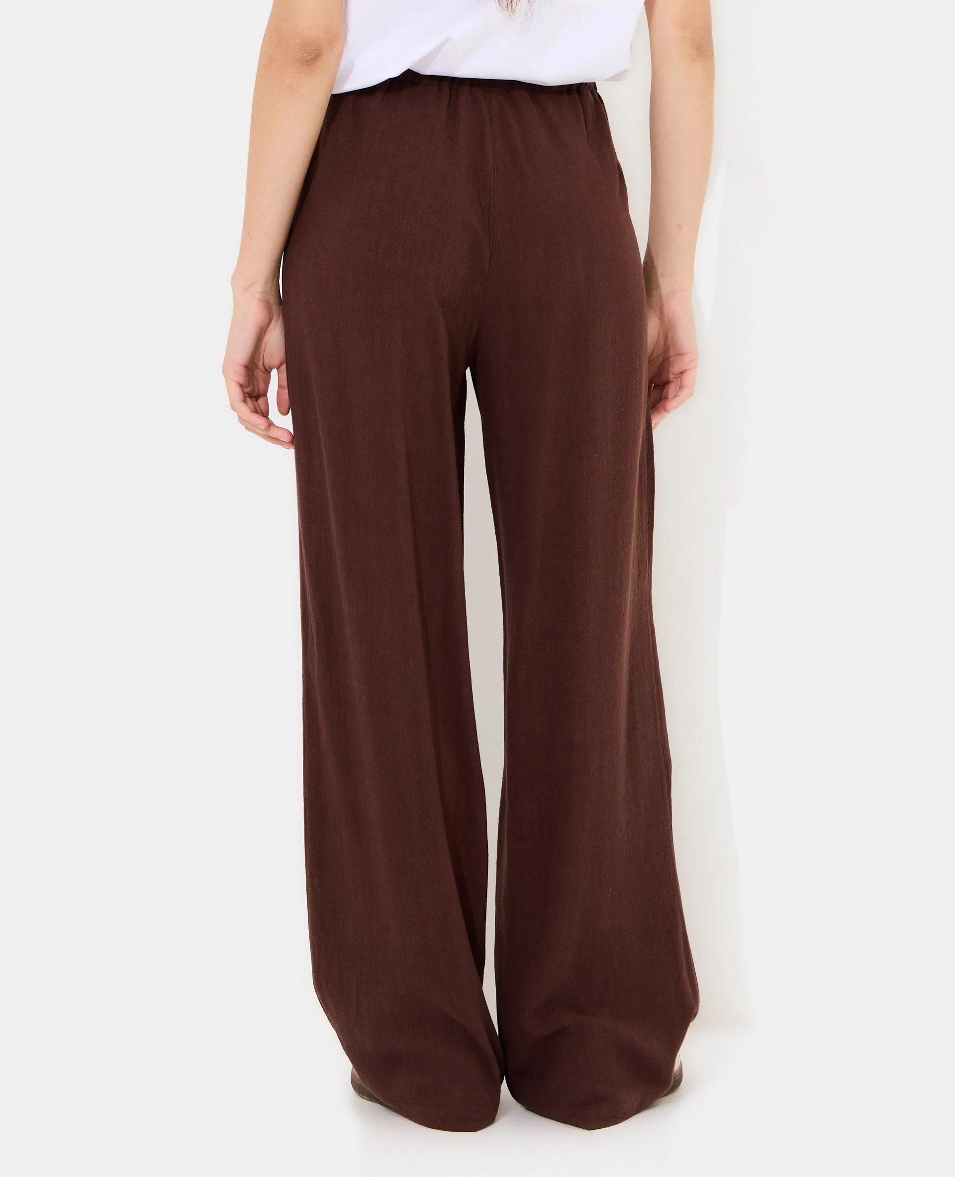 Pantalon large et droit avec taille élastiquée - Image 6