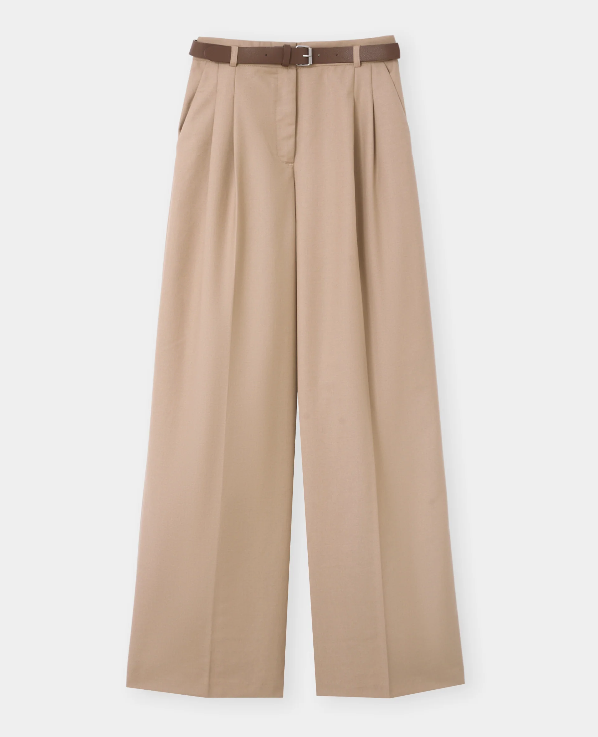 Pantalon large taille haute avec ceinture - Image 4