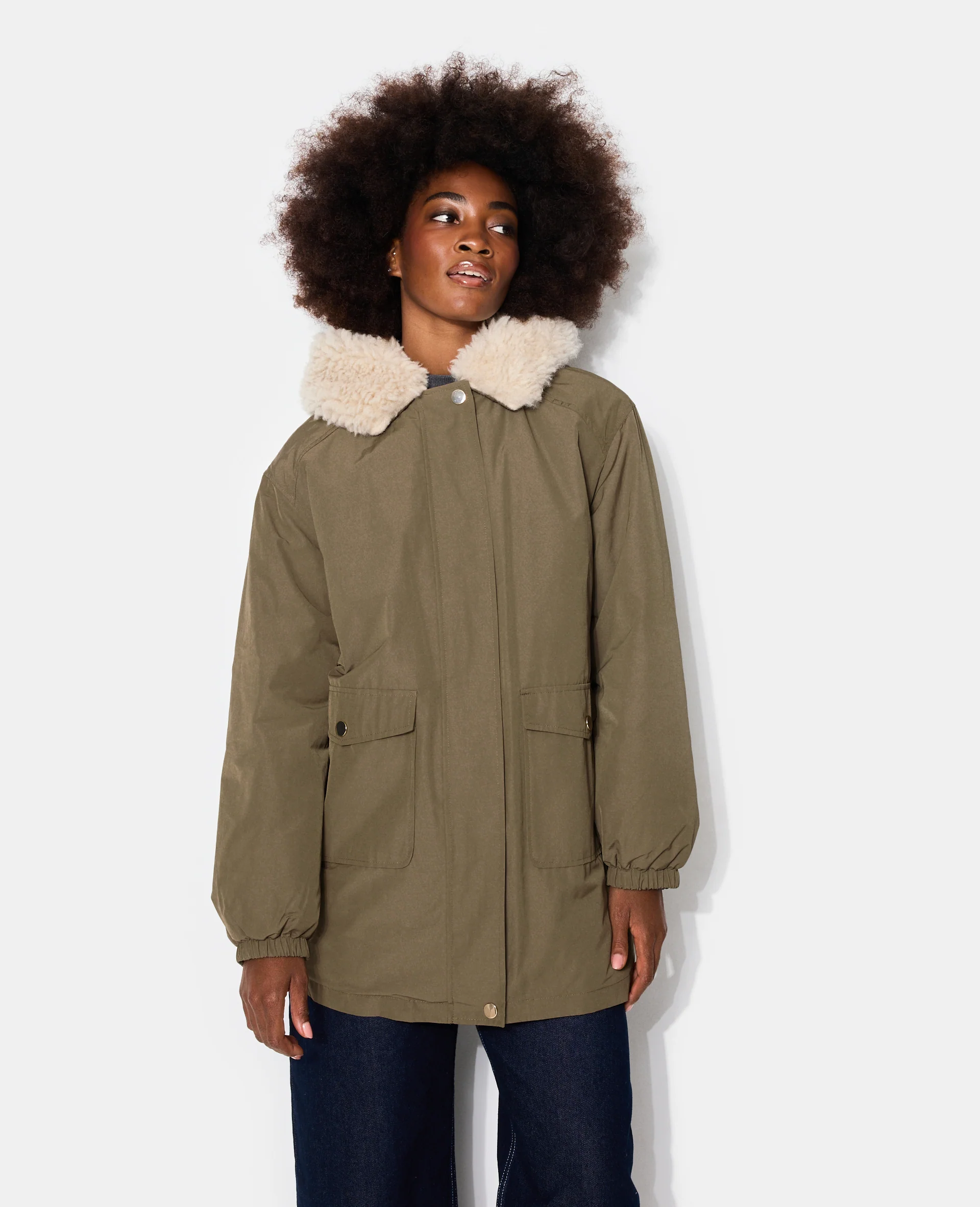 Parka doublée fourrure avec capuche - Image 5