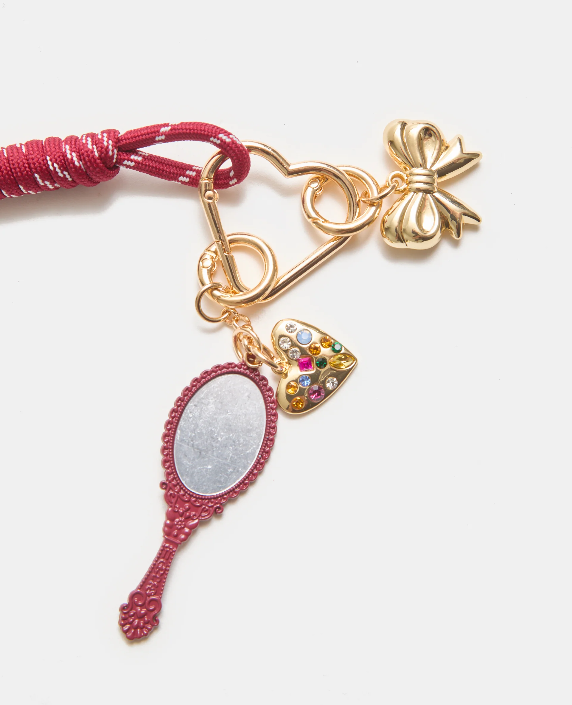 Porte-clé ou déco de sac avec mini-miroir, nœud… - Image 4