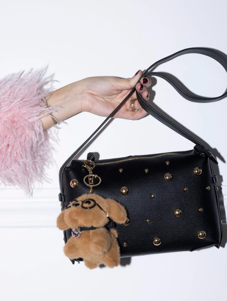 Porte-clés ou déco de sac avec chien à lunettes