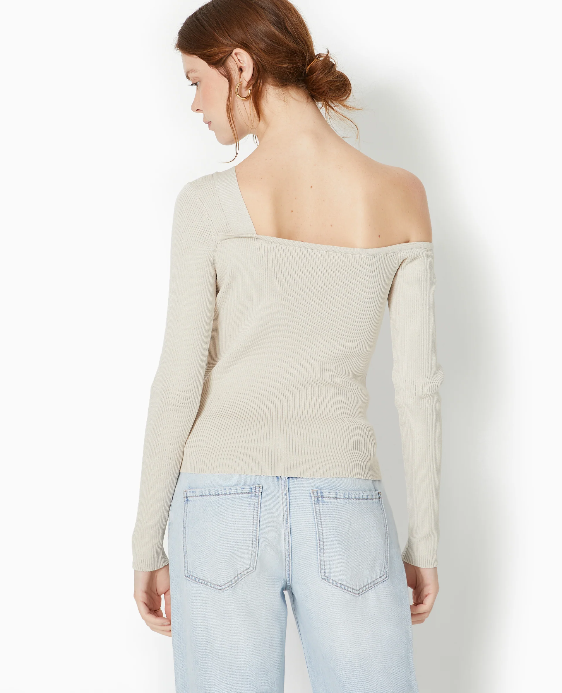 Pull asymétrique maille côtelée - Image 6