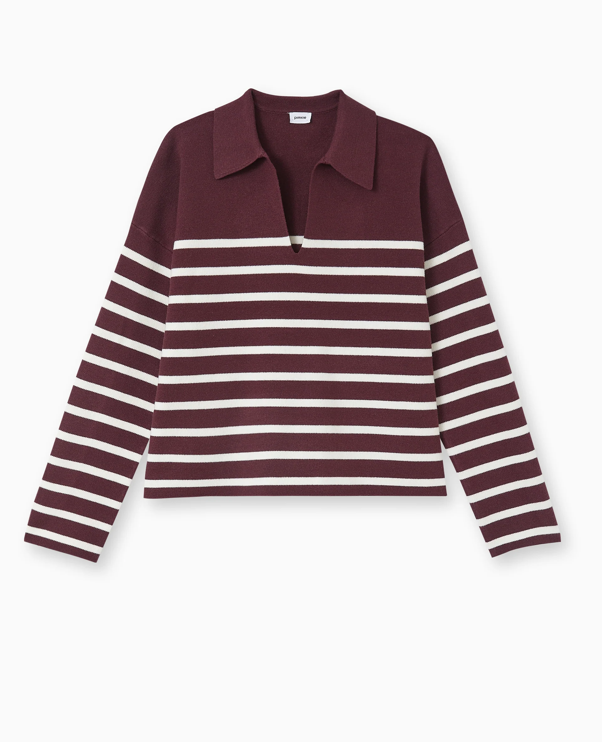 Pull avec col en maille rayée - Image 4