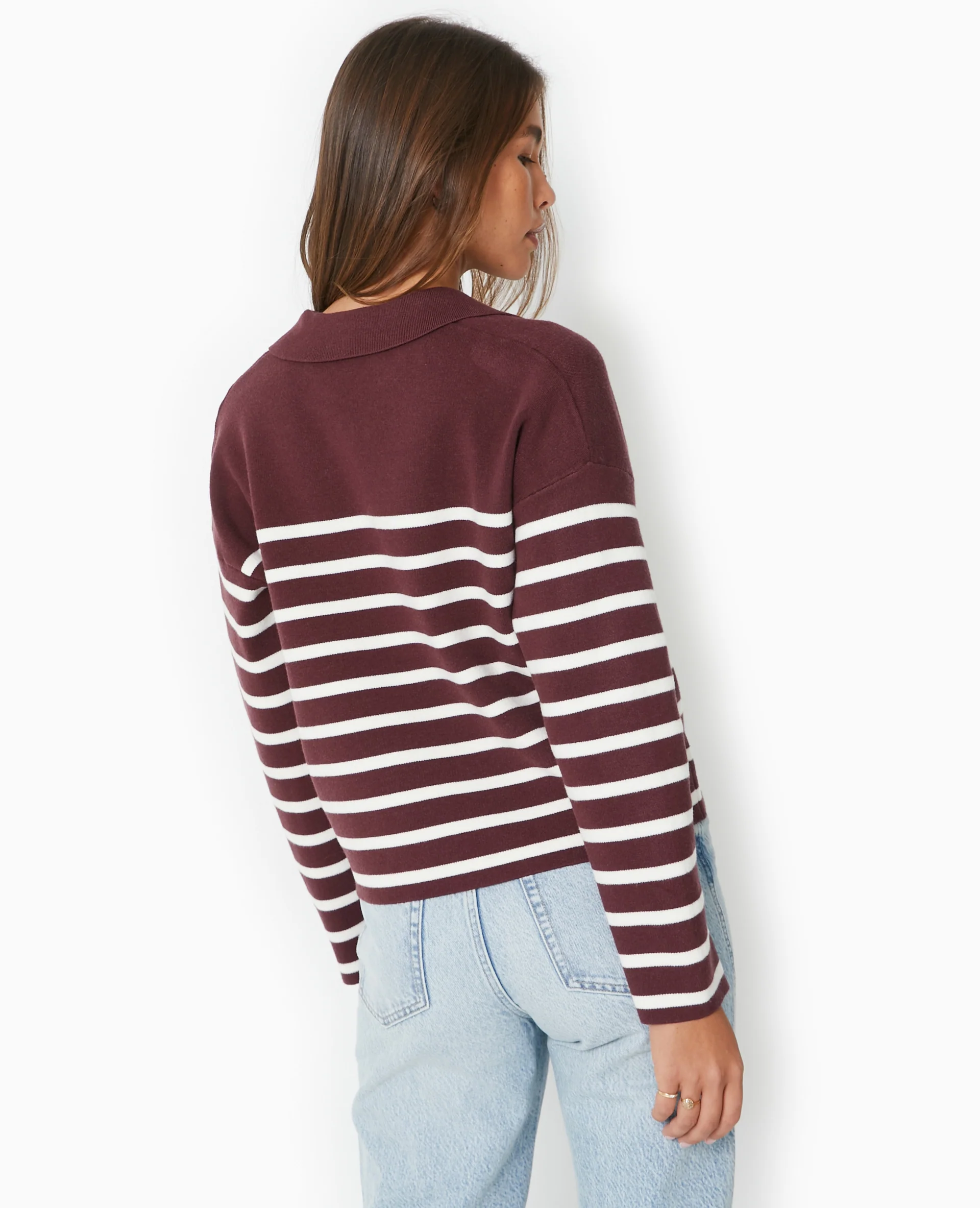 Pull avec col en maille rayée - Image 6