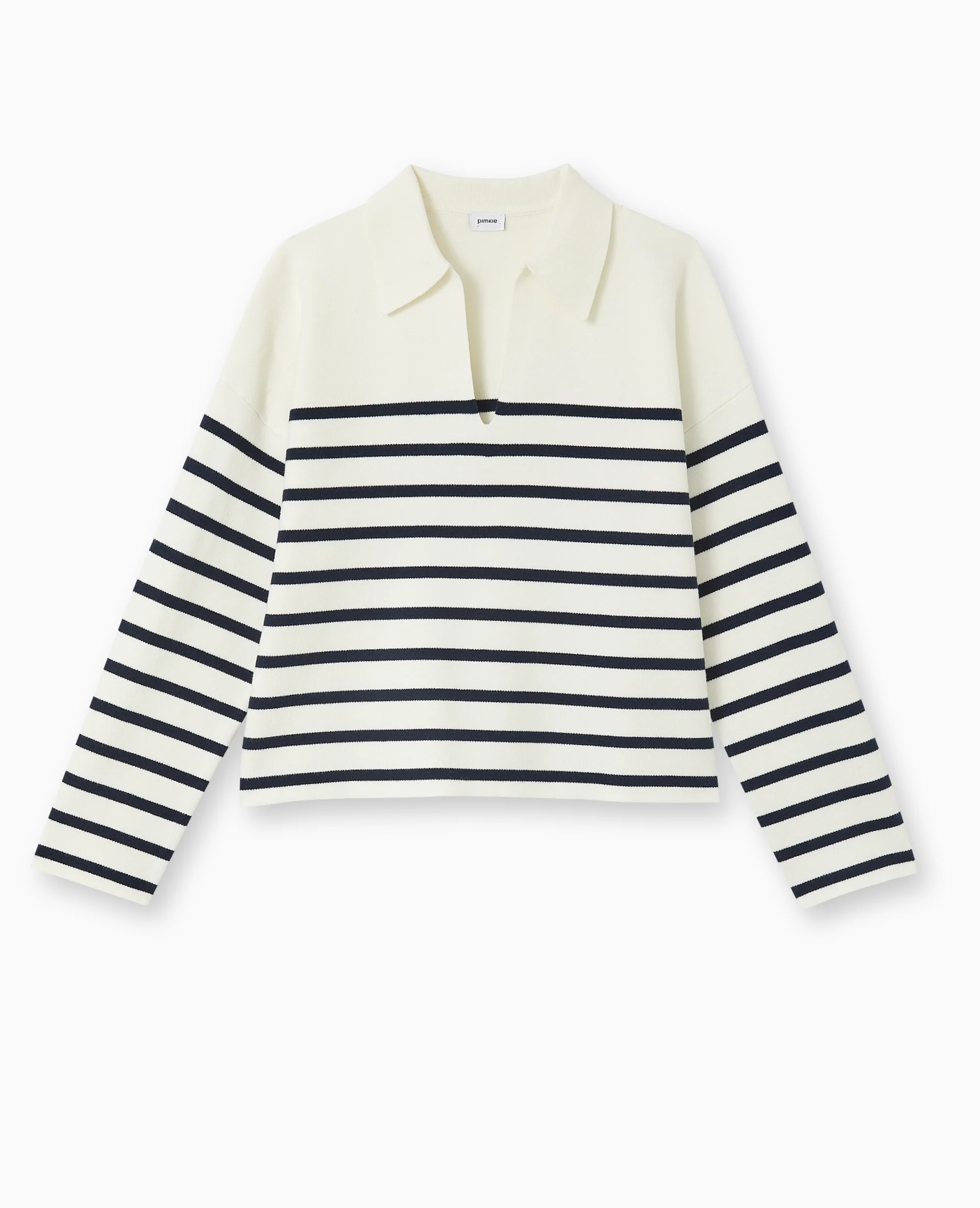 Pull avec col en maille rayée - Image 4