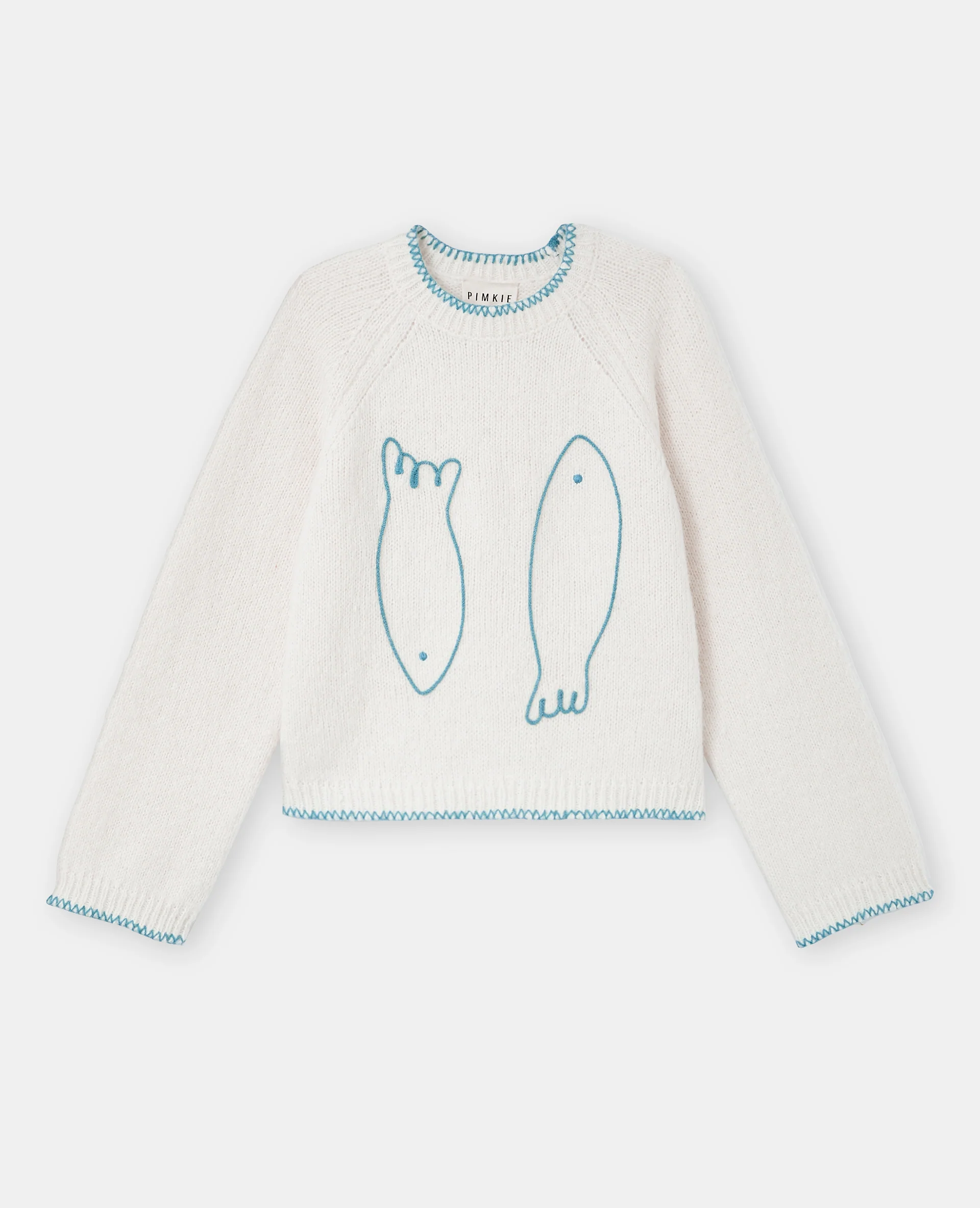 Pull avec poissons et coutures contrastées - Image 4