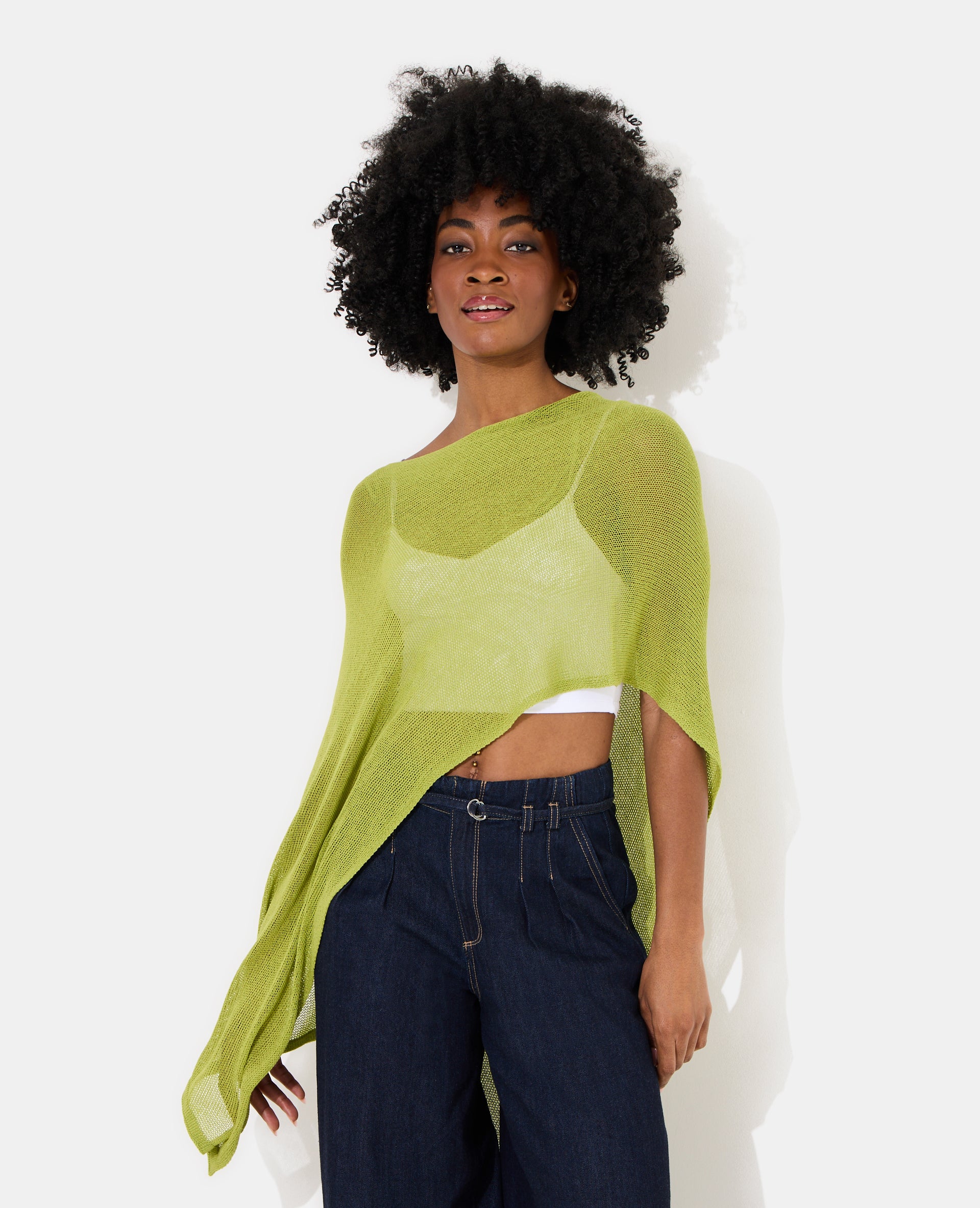Pull châle asymétrique en maille ajourée - Image 7