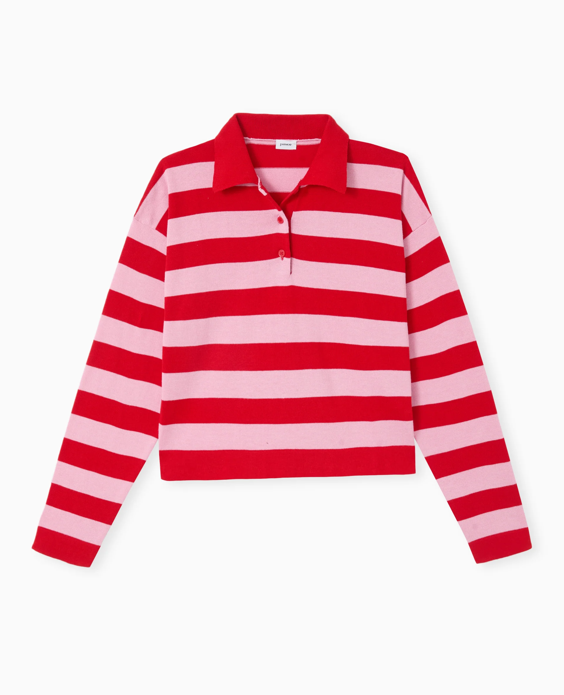 Pull col polo en maille rayée - Image 4