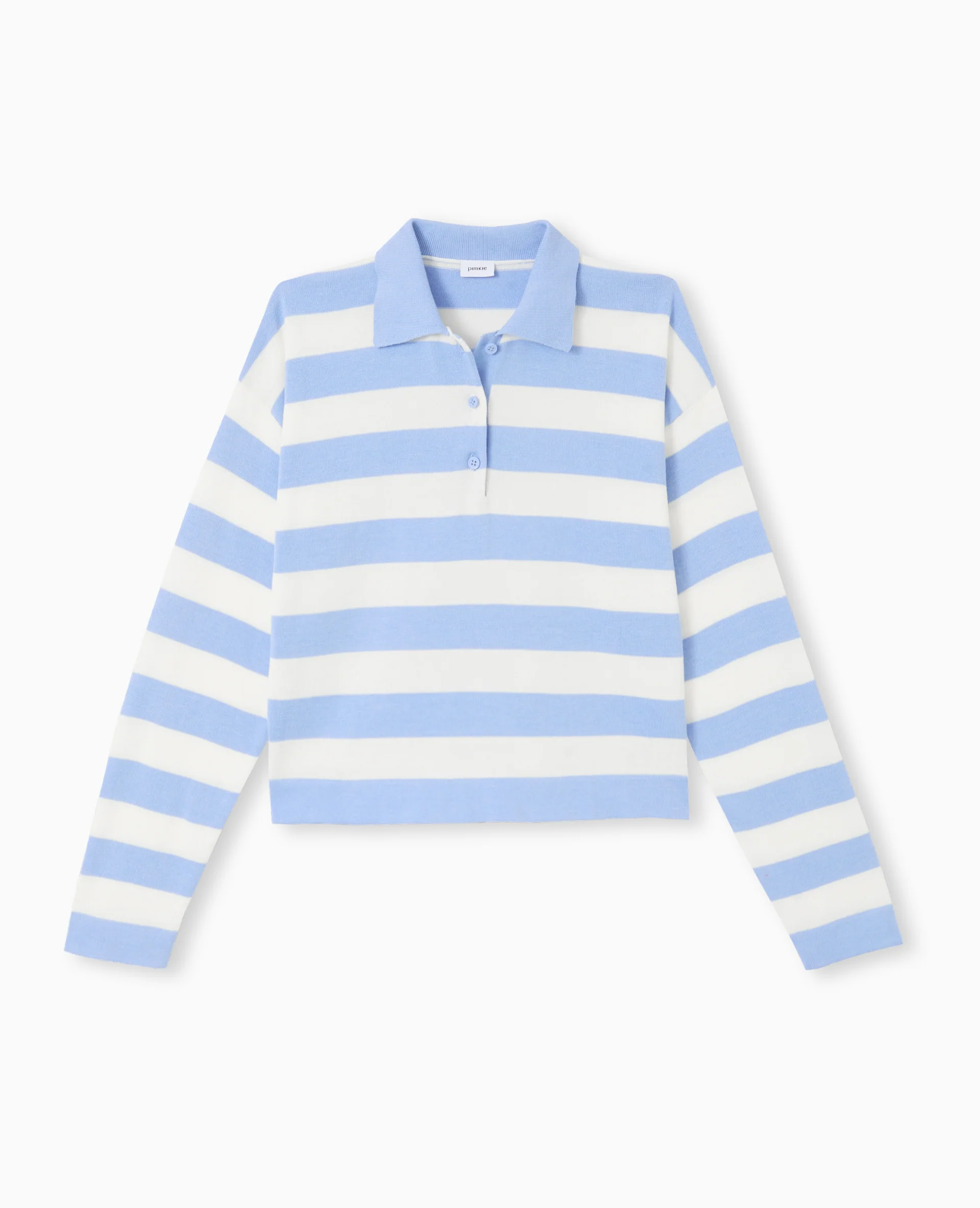 Pull col polo en maille rayée - Image 4