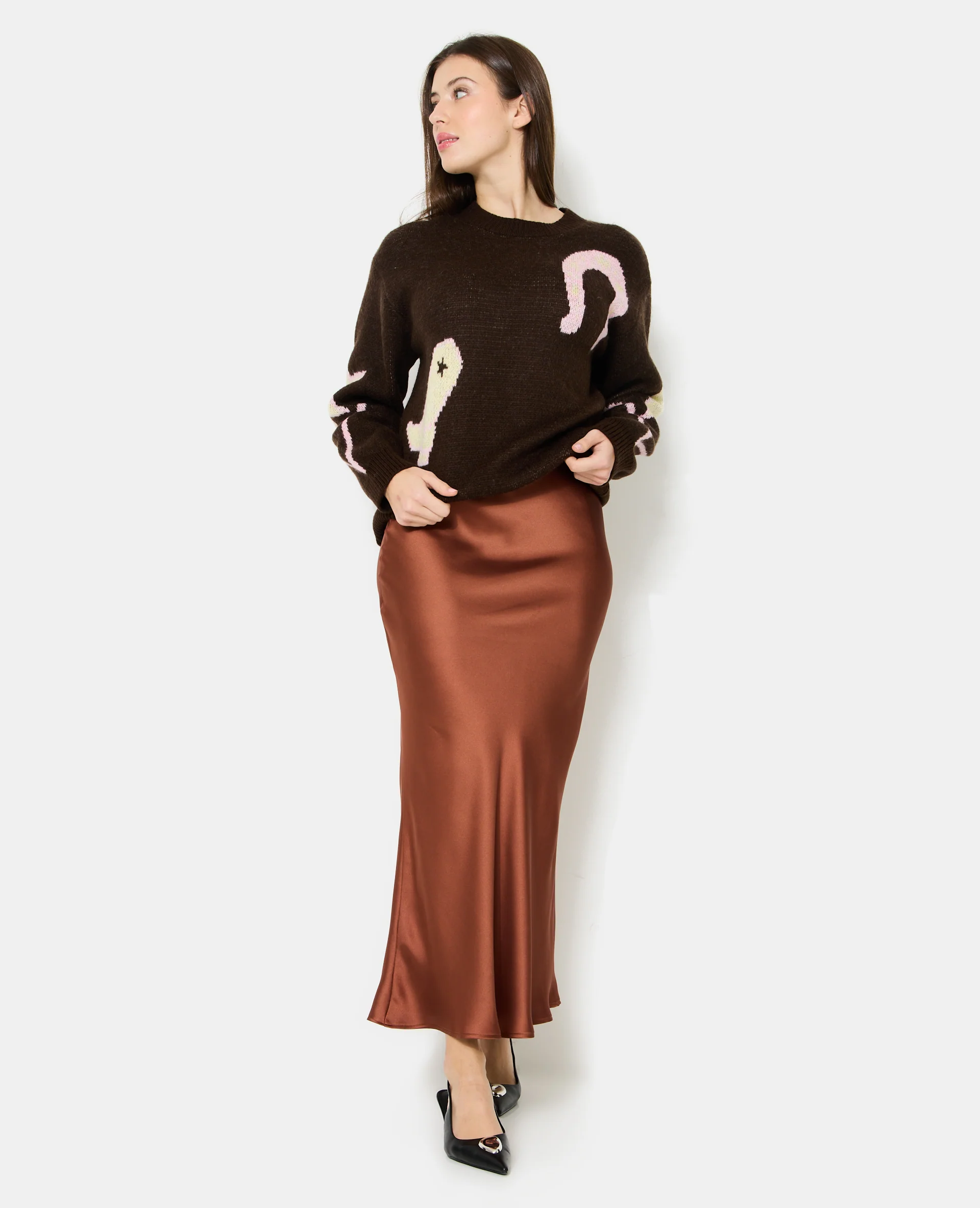 Pull col rond avec motifs fer Ă cheval, santiag, cheval - Image 5