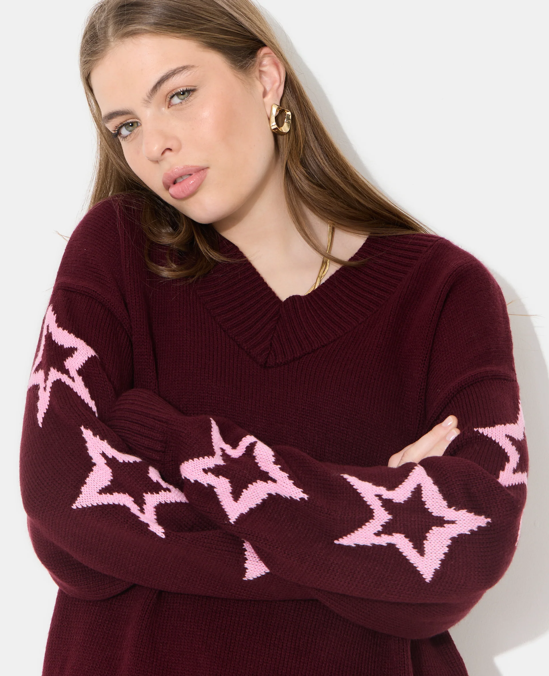 Pull col V avec étoiles - Image 2