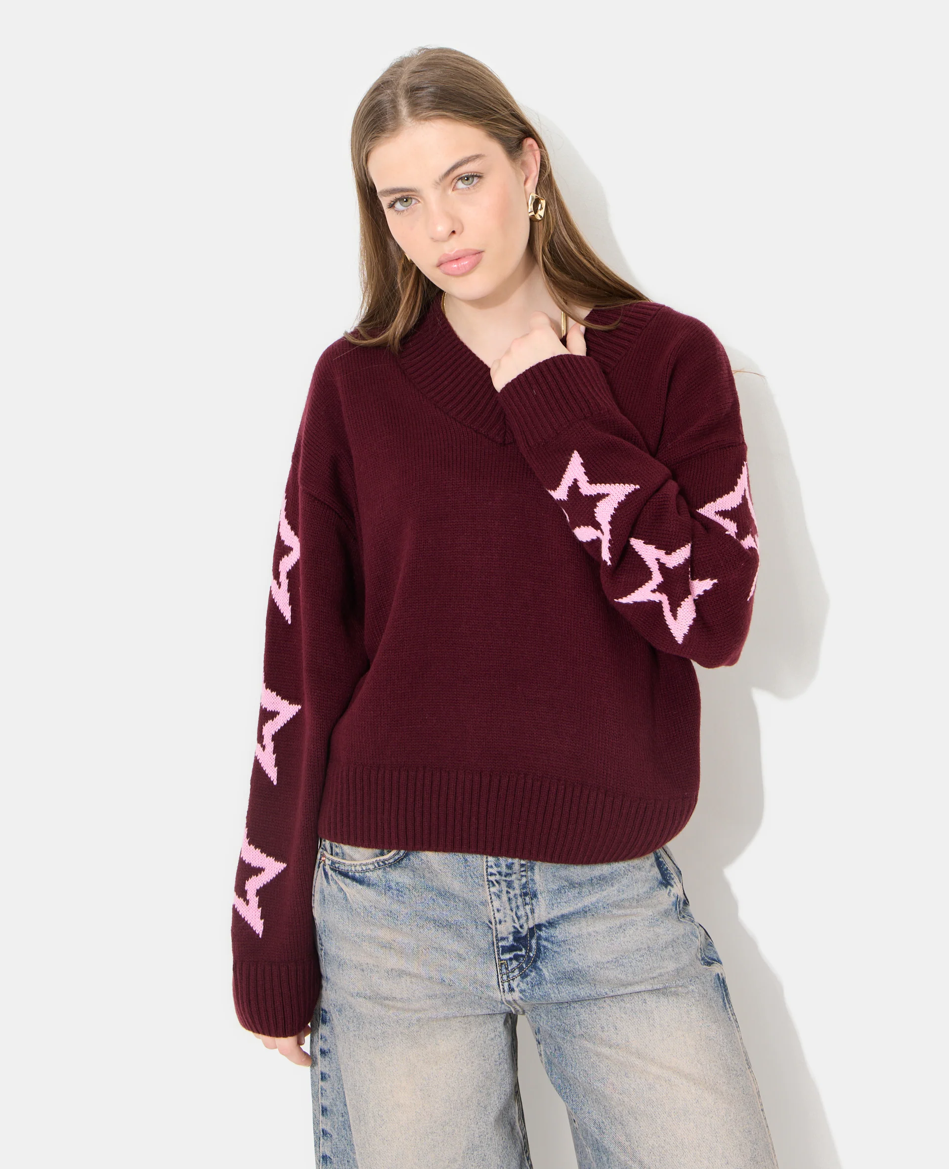 Pull col V avec étoiles - Image 5