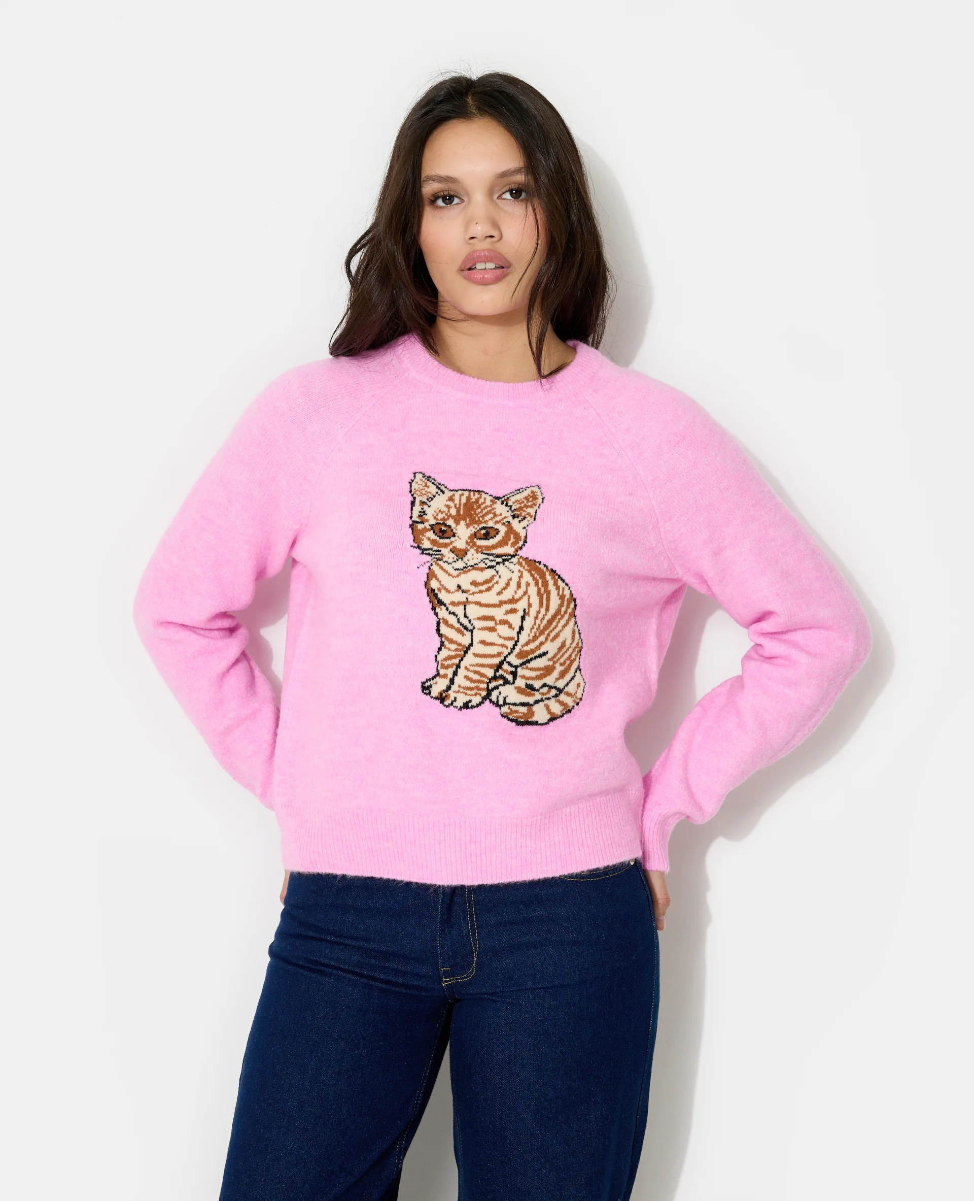 Pull en maille avec chaton
