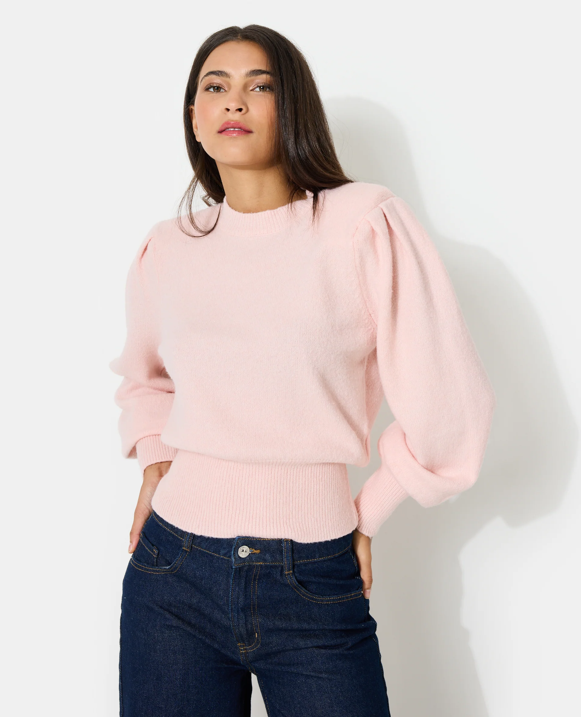 Pull en maille avec épaulettes et manches ballons - Image 5