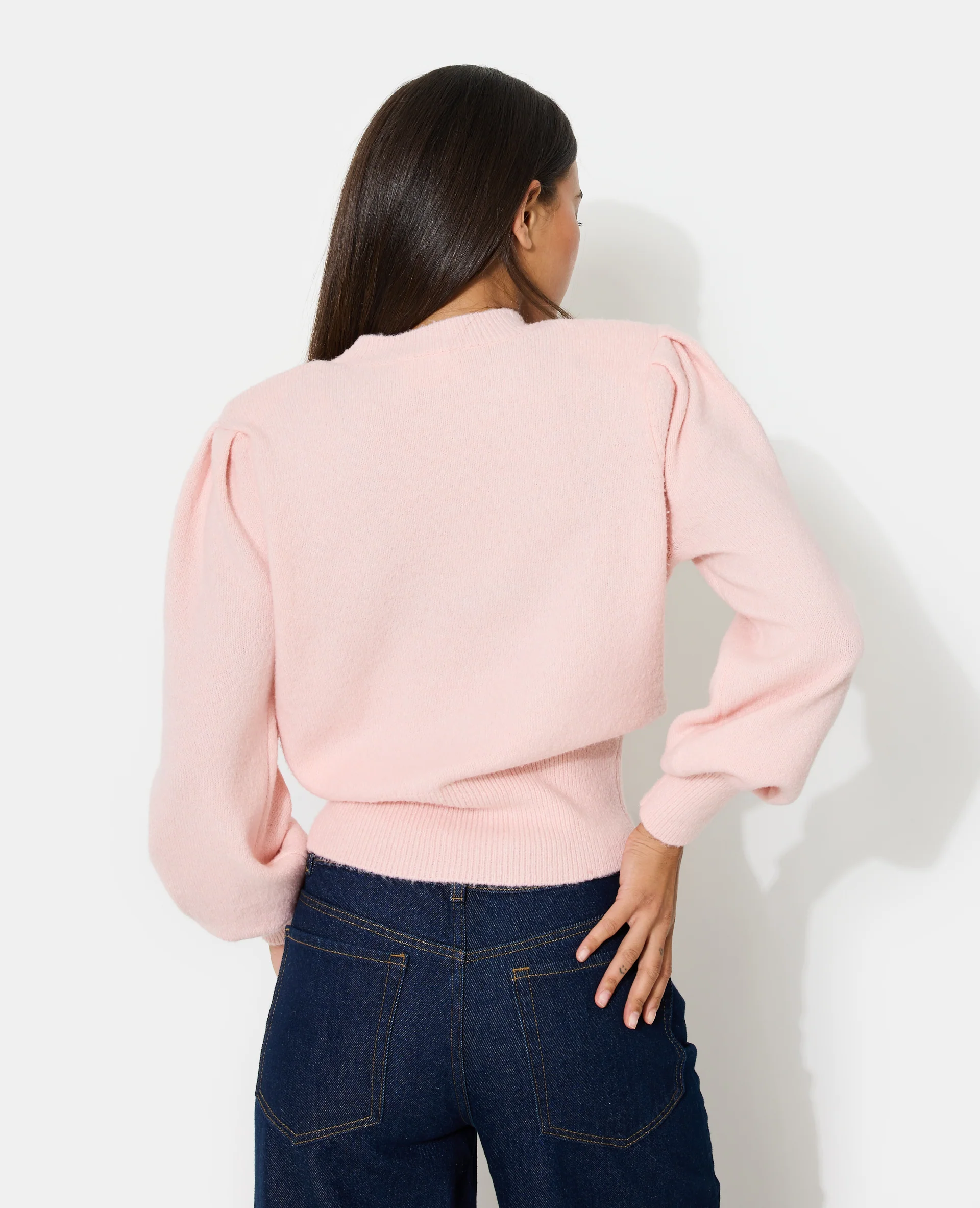 Pull en maille avec épaulettes et manches ballons - Image 6