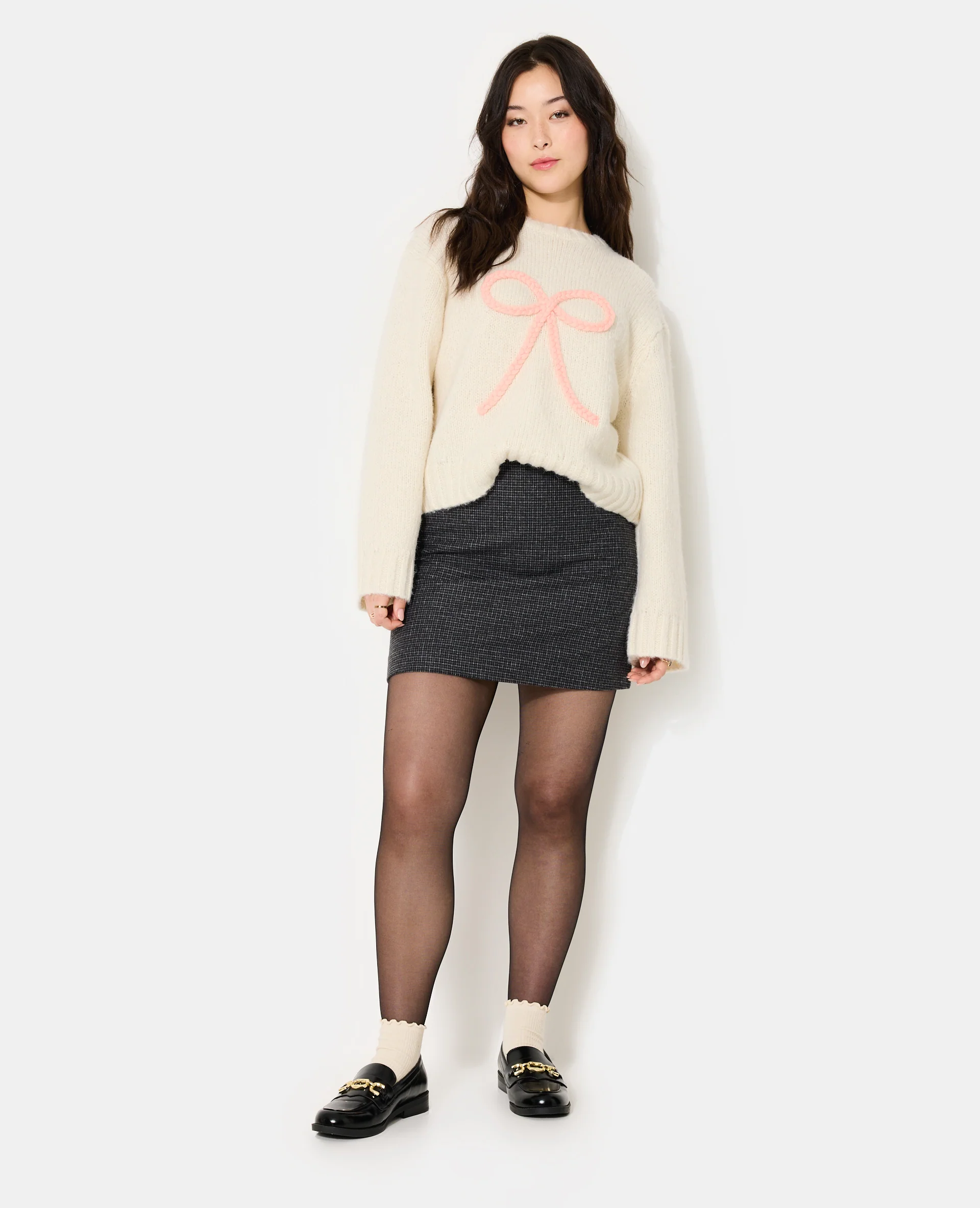 Pull en maille avec nœud - Image 3