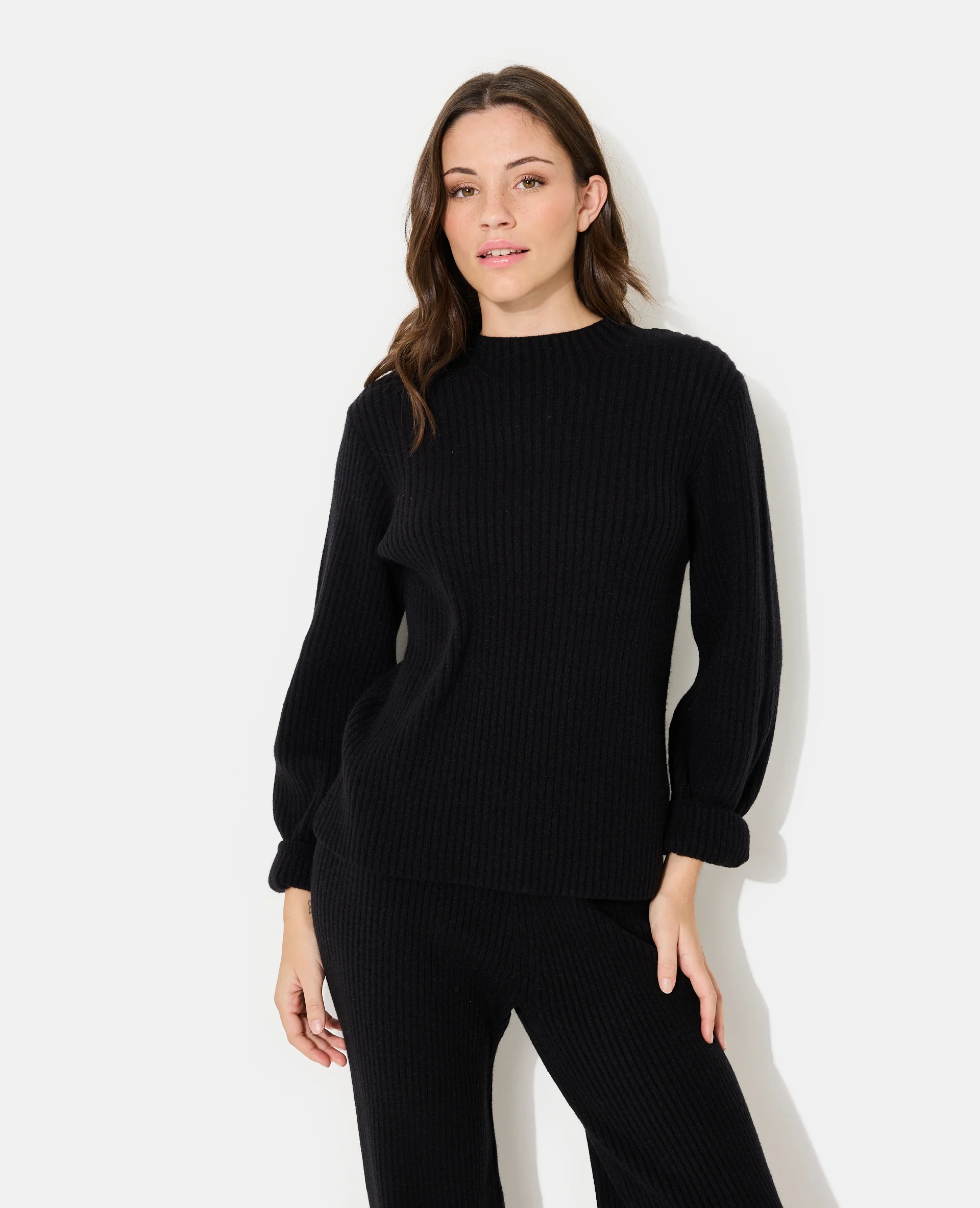 Pull en maille côtelée avec inscription dos - Image 5