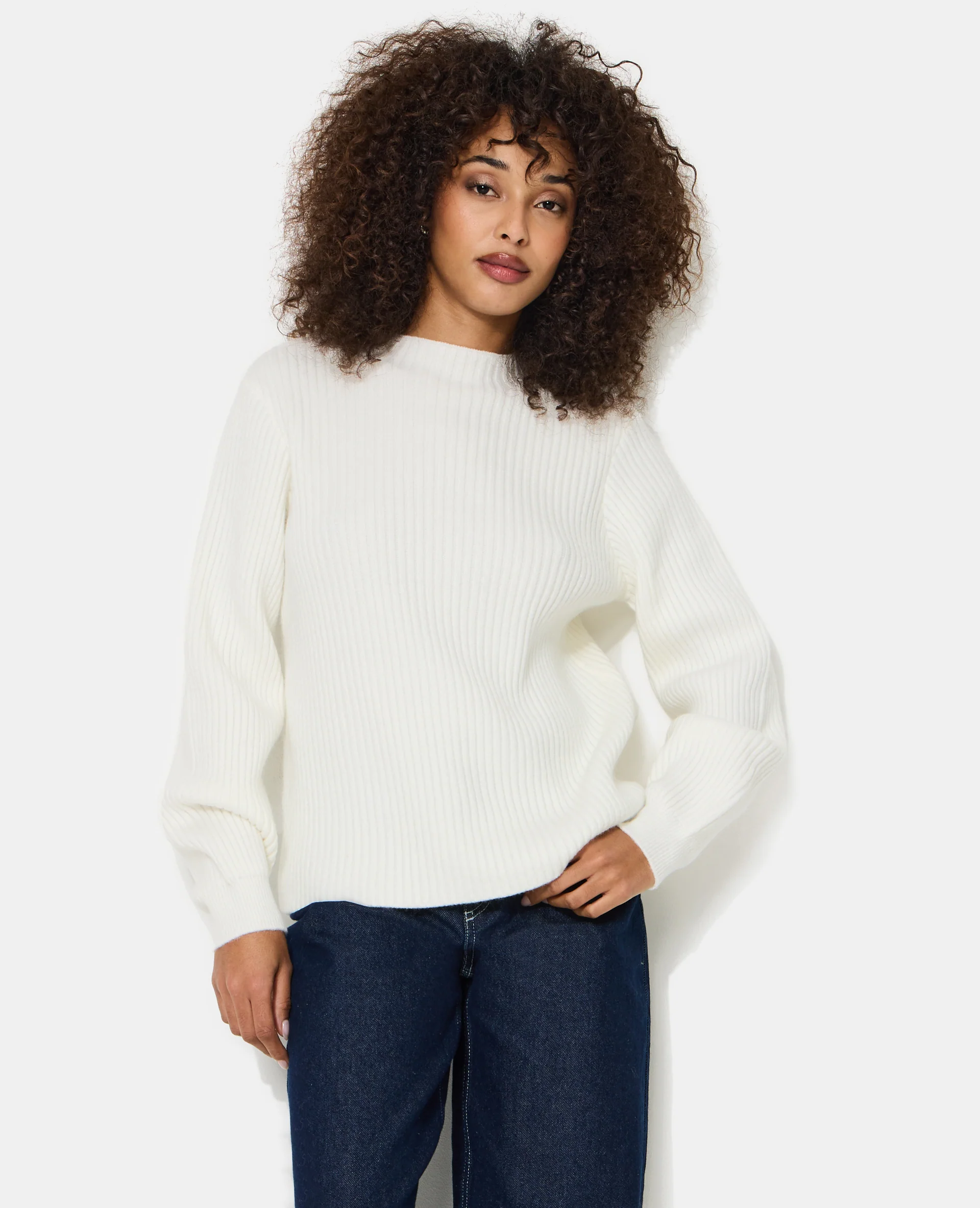 Pull en maille côtelée avec jacquard dos - Image 2