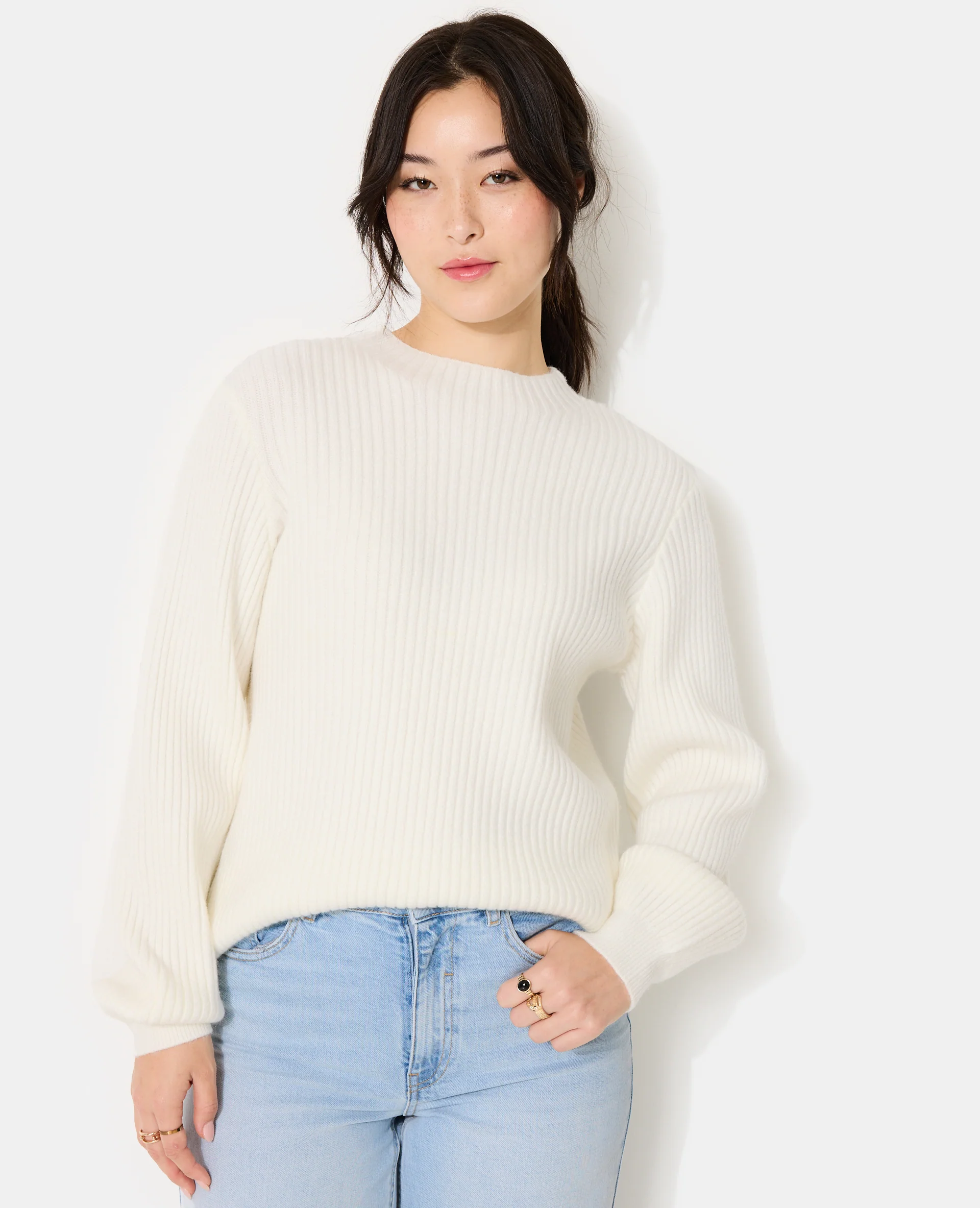Pull en maille côtelée avec jacquard dos - Image 8