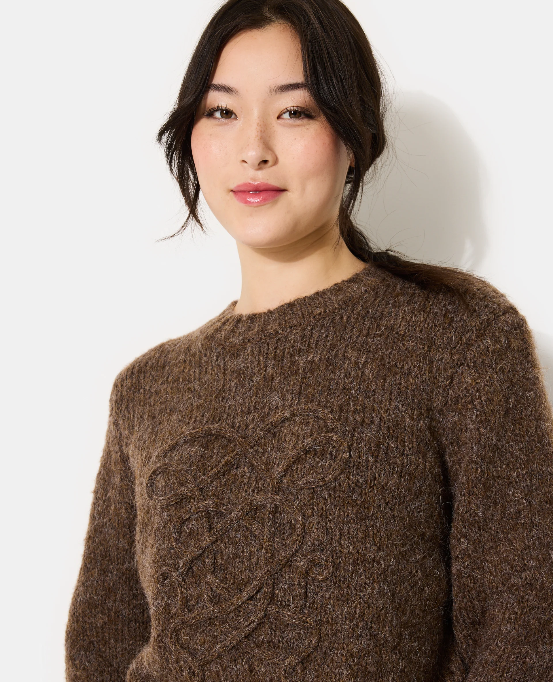 Pull en maille mélangée avec détail fantaisie - Image 2