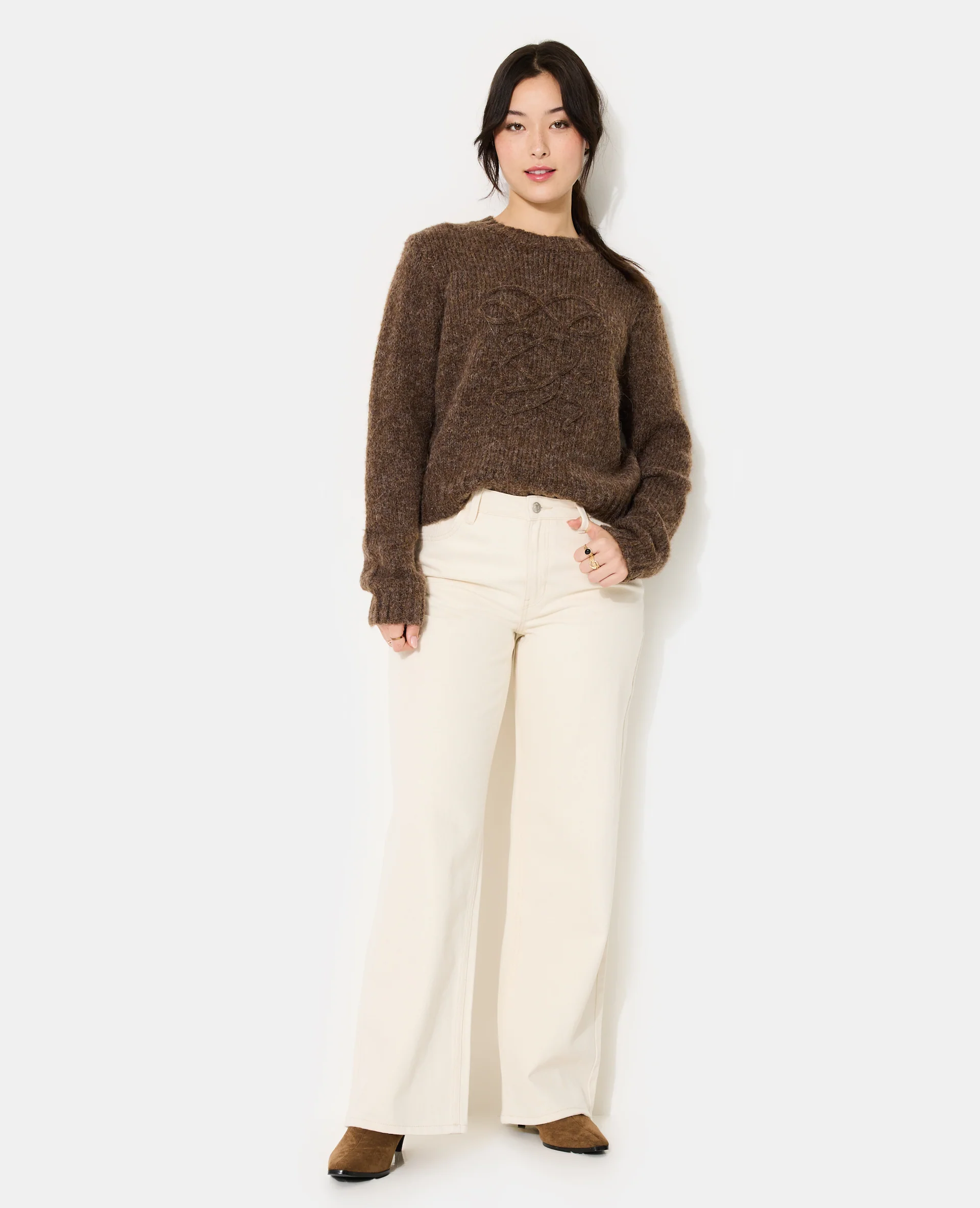 Pull en maille mélangée avec détail fantaisie - Image 3