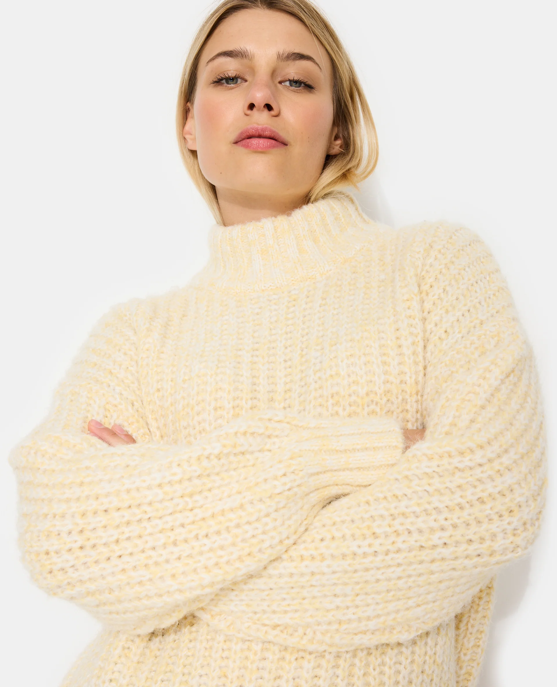 Pull grosse maille moulinée col montant - Image 5