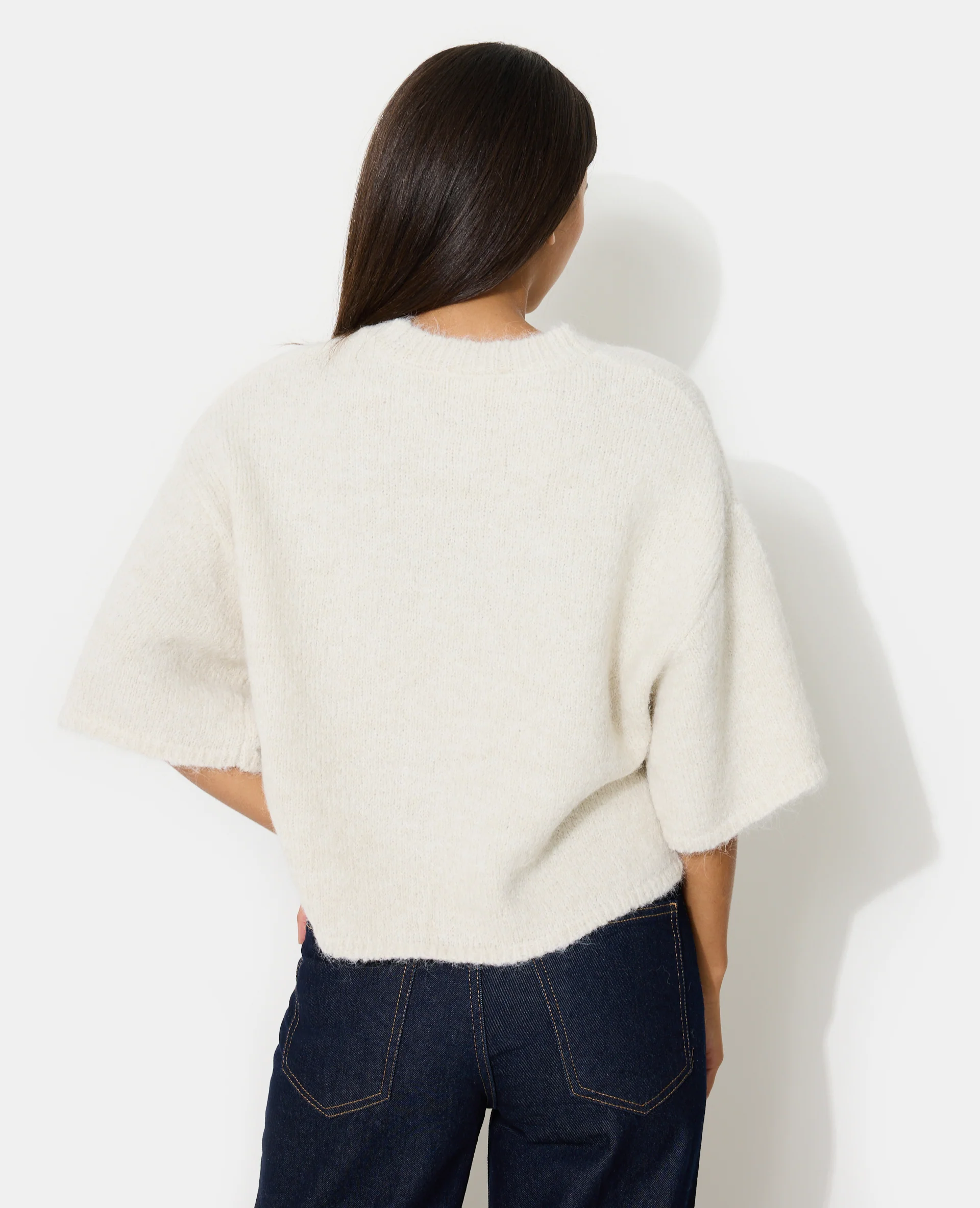 Pull manches courtes avec laine - Image 6